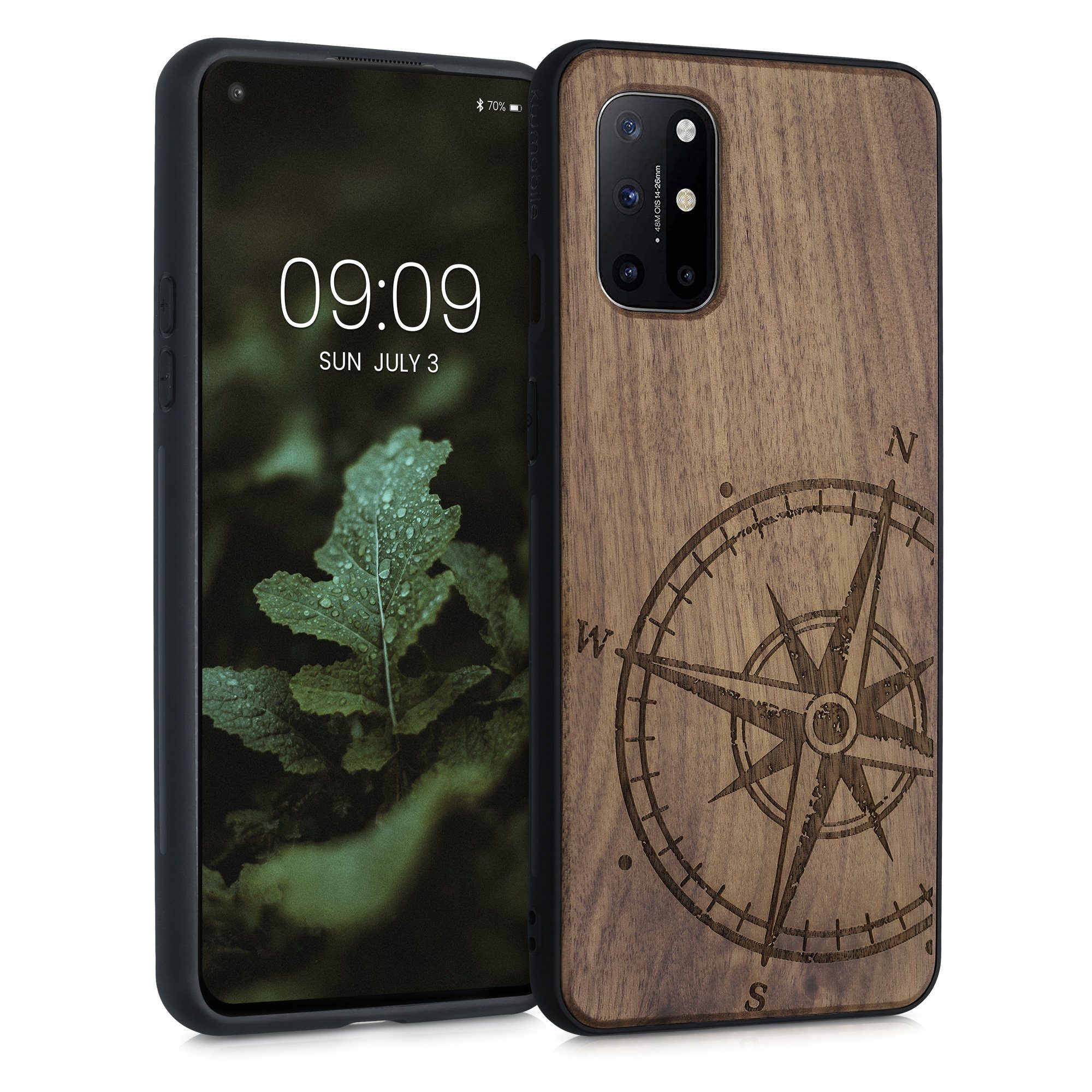 kwmobile Handyhülle kwmobile Hülle kompatibel mit OnePlus 8T Hülle - Holz Case - Handy, Hülle kompatibel mit OnePlus 8T - Handyhülle TPU Cover Bumper Case