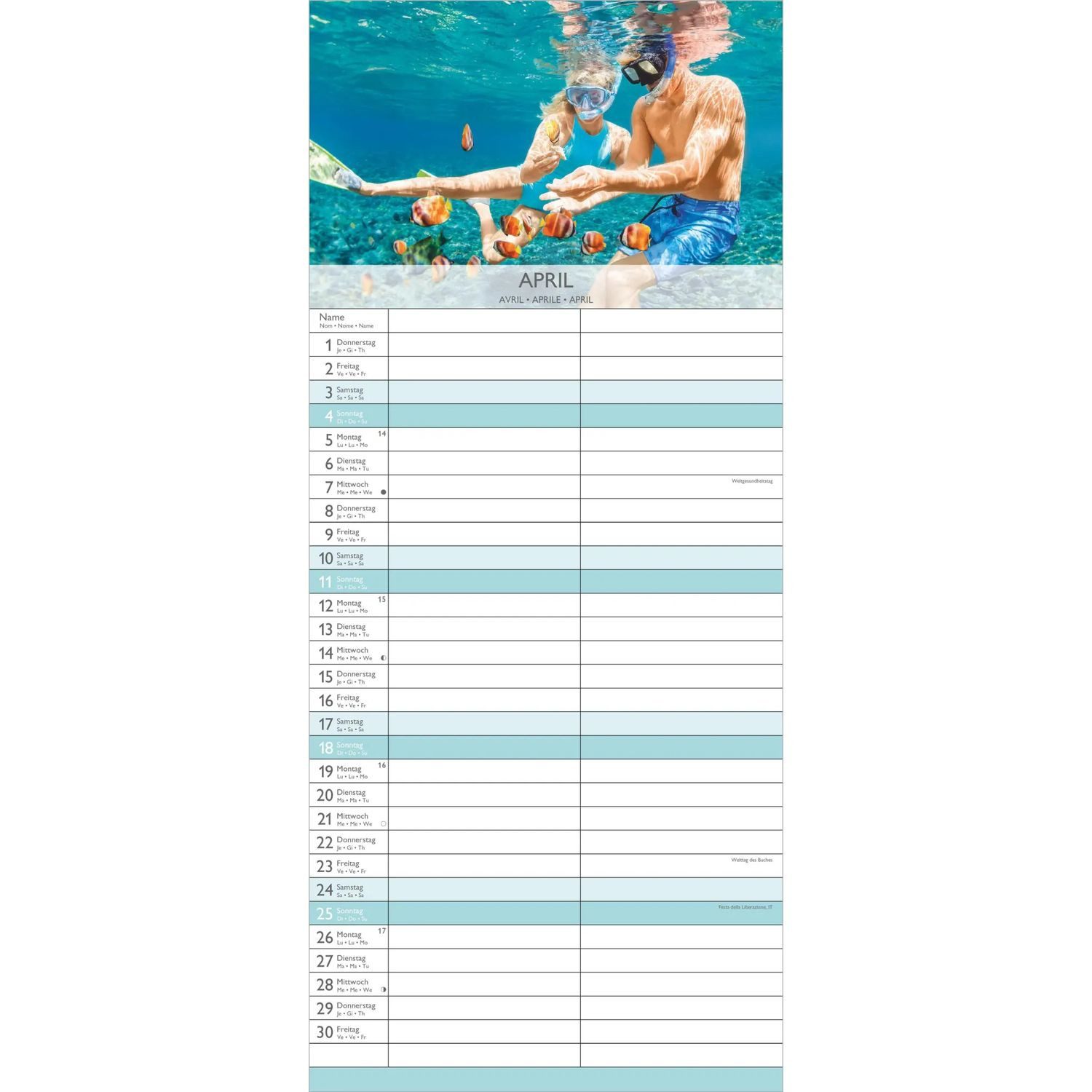 NEUMANN Wandkalender Glücksmomente für dich und mich 2027