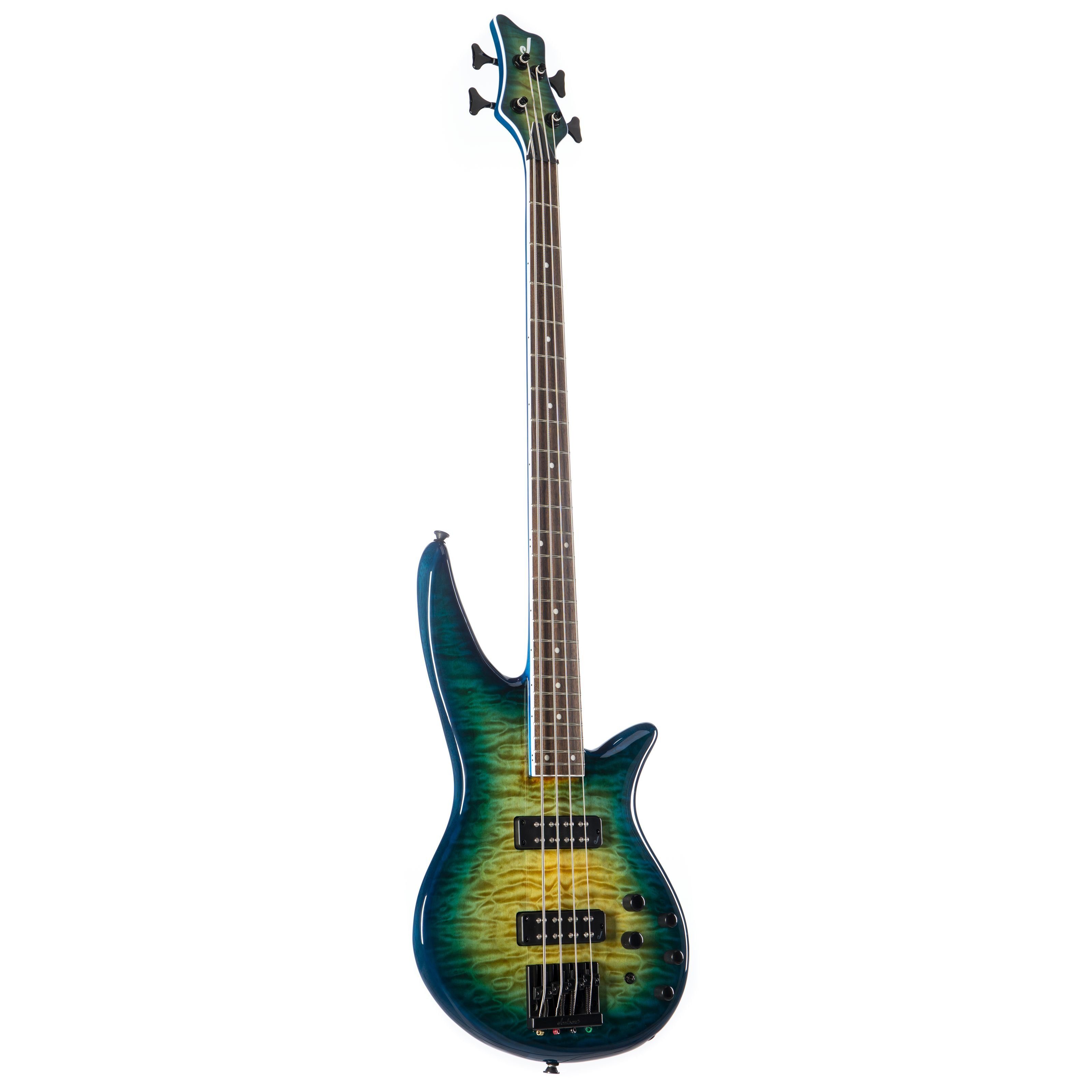 Jackson E-Bass, E-Bässe, 4-Saiter E-Bässe, X Series Spectra Bass SBXQ IV Amber Blue Burst - E-Bass