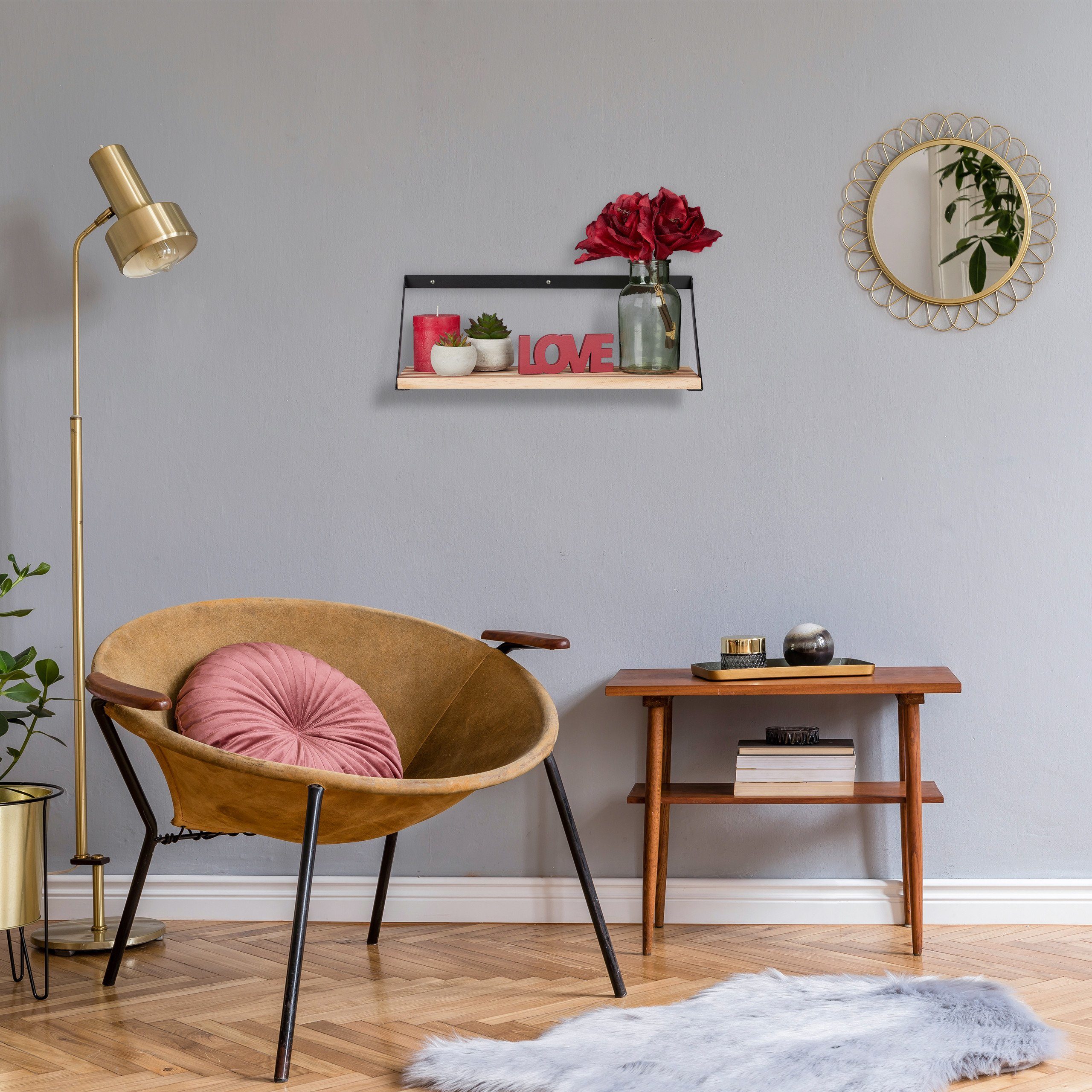 relaxdays Wandregal Schweberegal Industrial günstig online kaufen