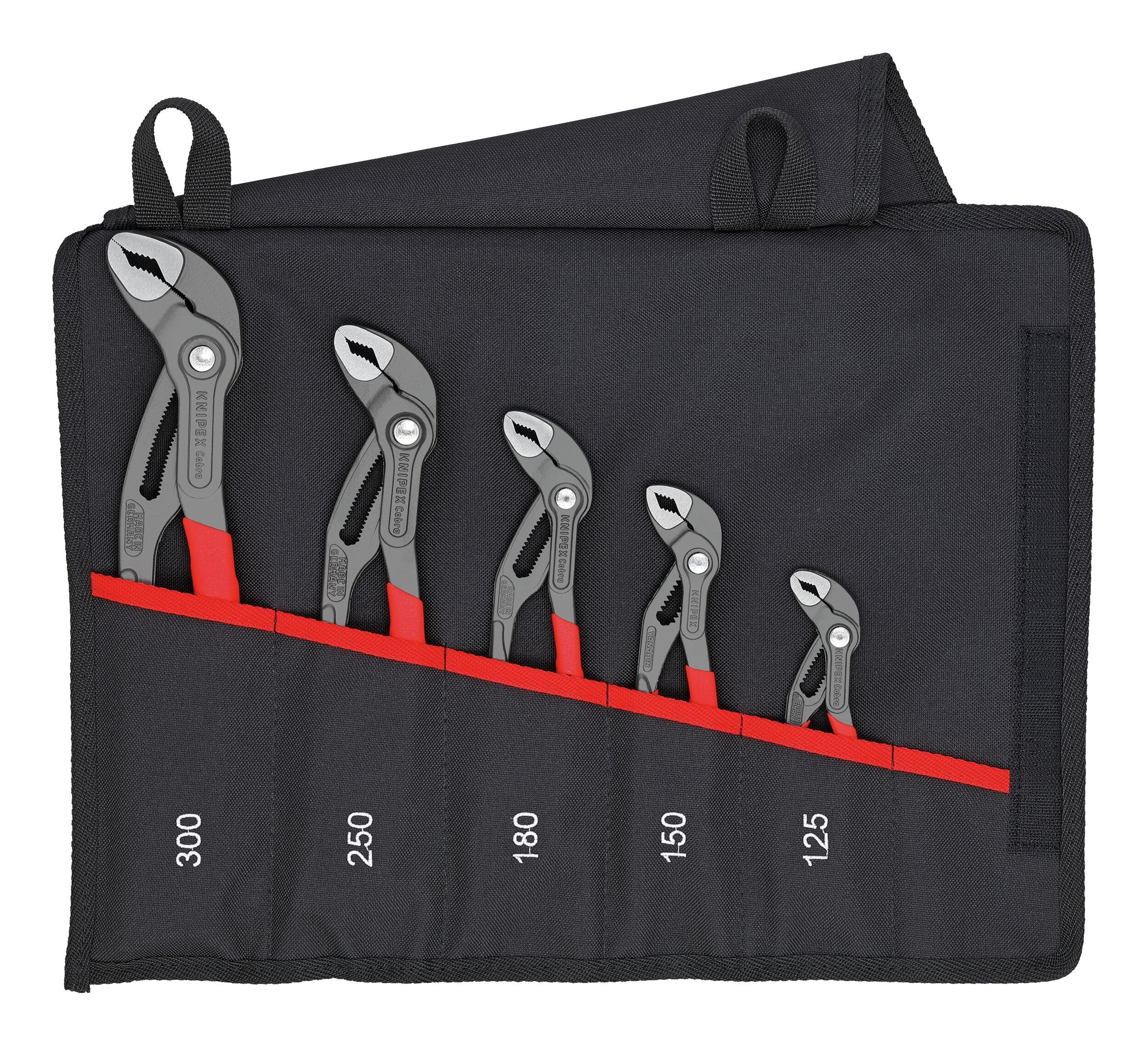 Knipex Zangenset, 5-tlg., WP-Zangen-Set Cobra Rolltasche in