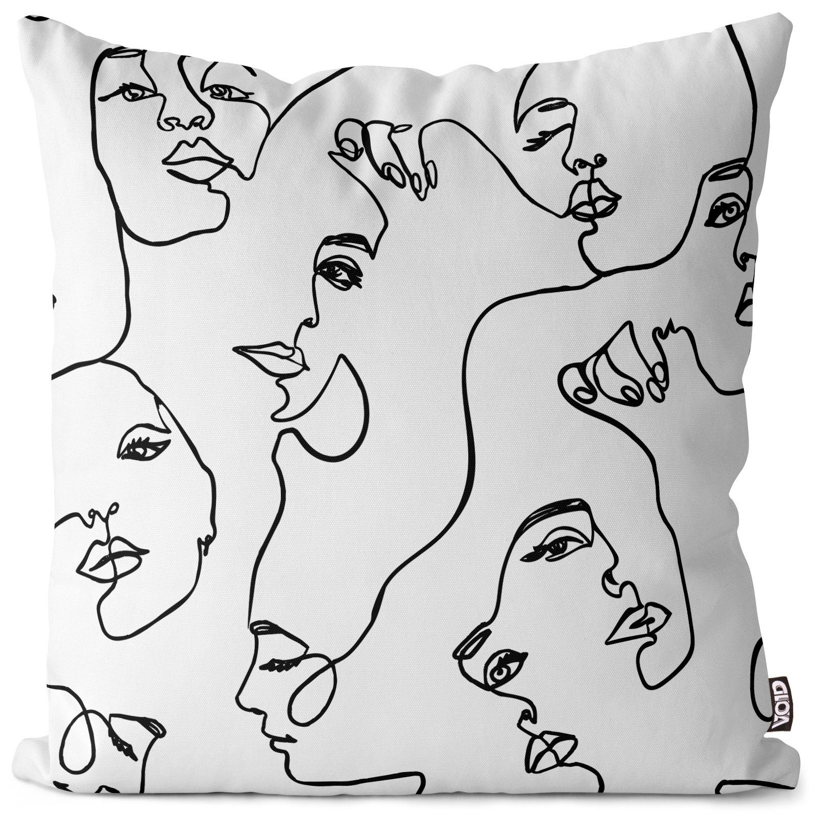 Küssen (1 Muster Museum Sofa-Kissen Mund Deko Malerei Menschen Dali Design Kunst VOID Zeichnung Stück), abstralt Frauen Liebe Kissenbezug,