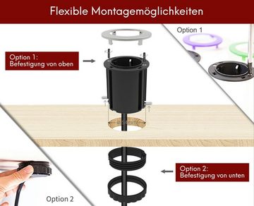 kalb Steckdose Einbausteckdose 230V für Arbeitsplatten u. Möbel mit EU-Stecker