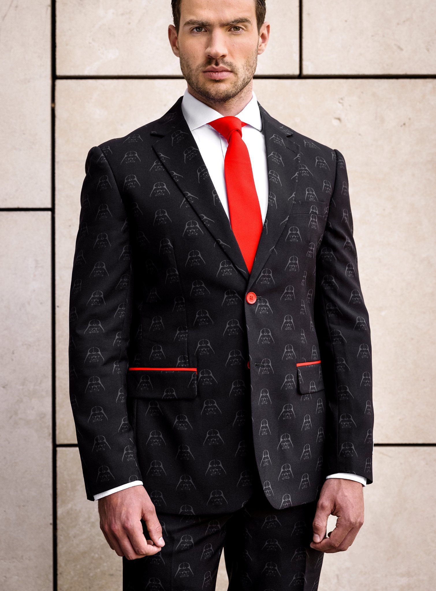 Opposuits Kostüm Darth Vader Jackett, Auch ohne Hose top: stylishes Sakko mit Krawatte