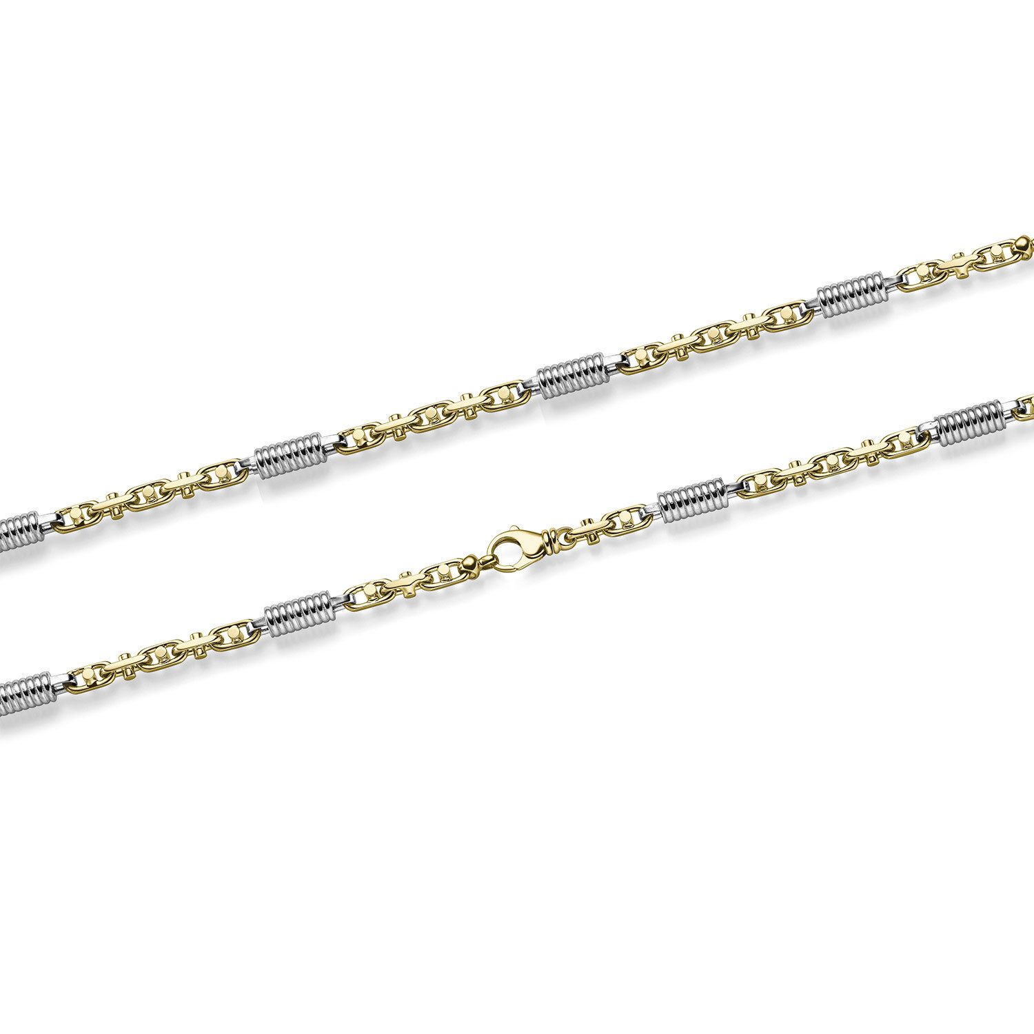 HOPLO Goldkette Goldkette Monte Carlo Kette Halskette 7,0 mm 55 cm 585-14 Karat Gold, Made in Germany