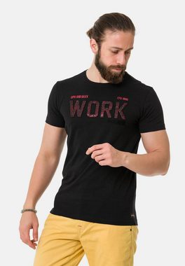 Cipo & Baxx T-Shirt mit coolem Work-Aufdruck