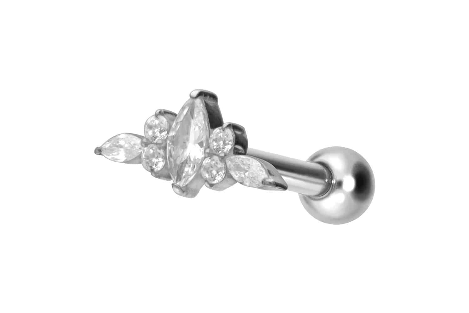 Piercing-Set Titan Ohrpiercing mit Innengewinde DESIGN