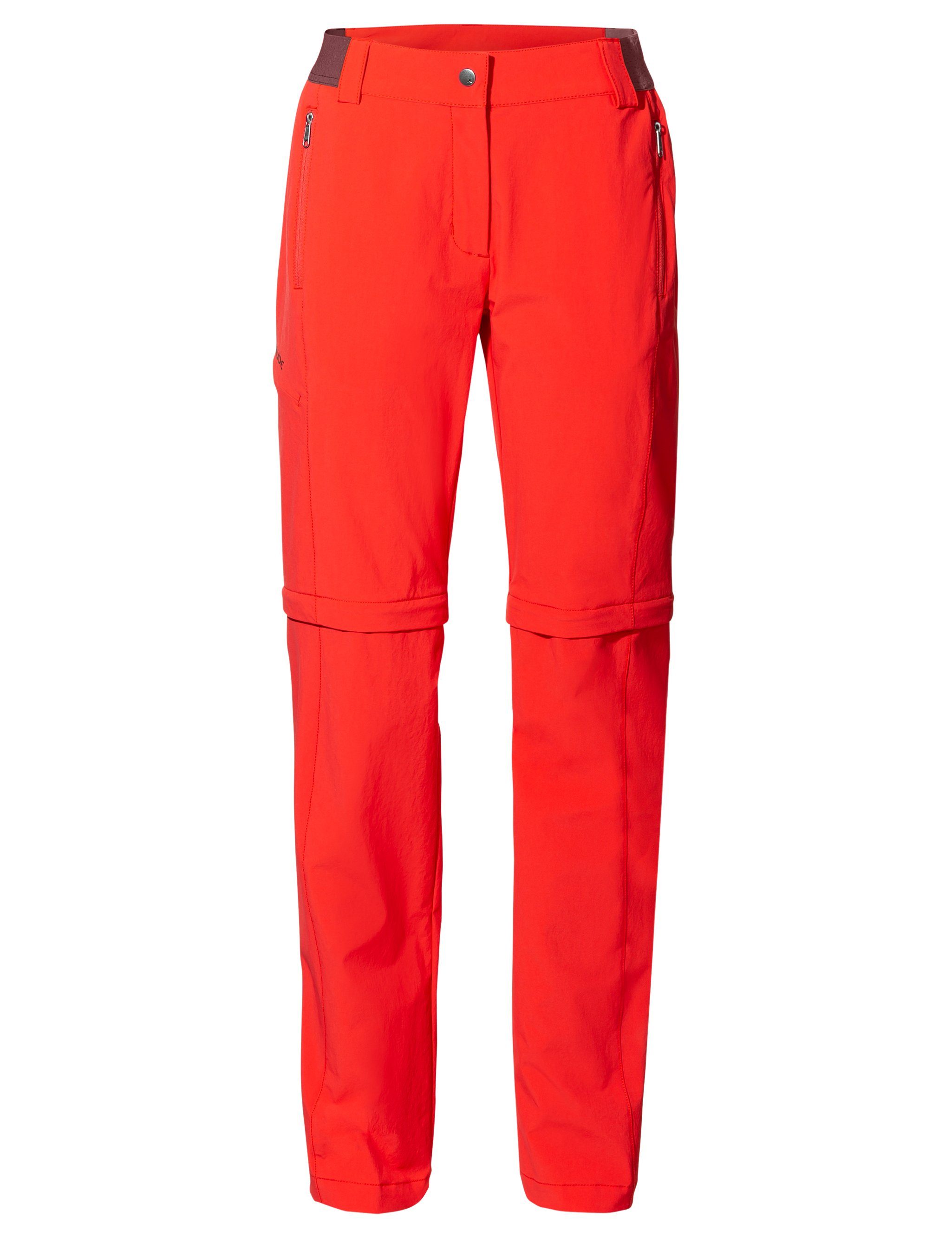 Stretch T-Zip Pants Women's II VAUDE (1-tlg) Knopf flame Funktionshose Grüner ZO Farley