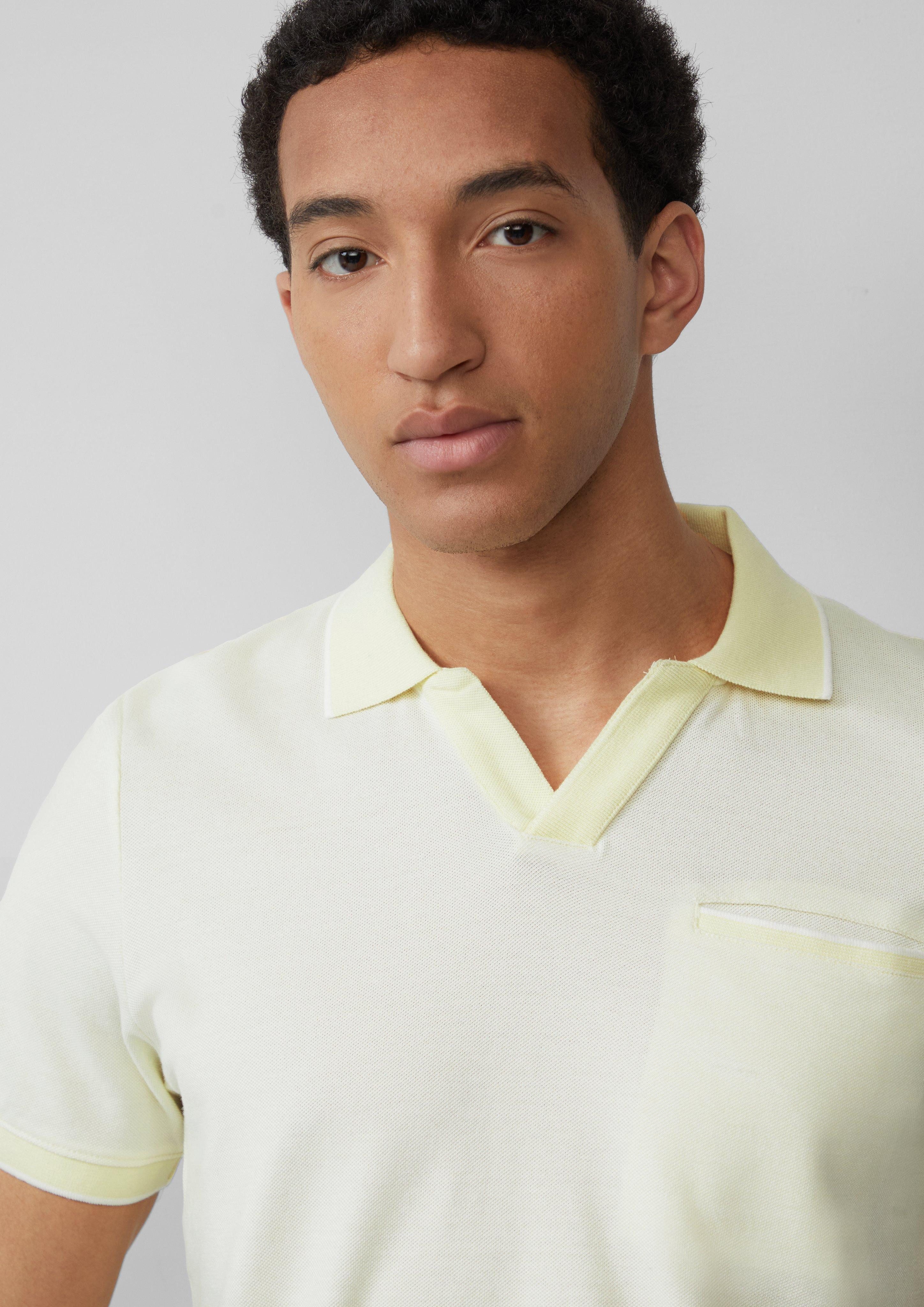 s.Oliver Kurzarmshirt Poloshirt aus zweifarbigem Piqué günstig online kaufen