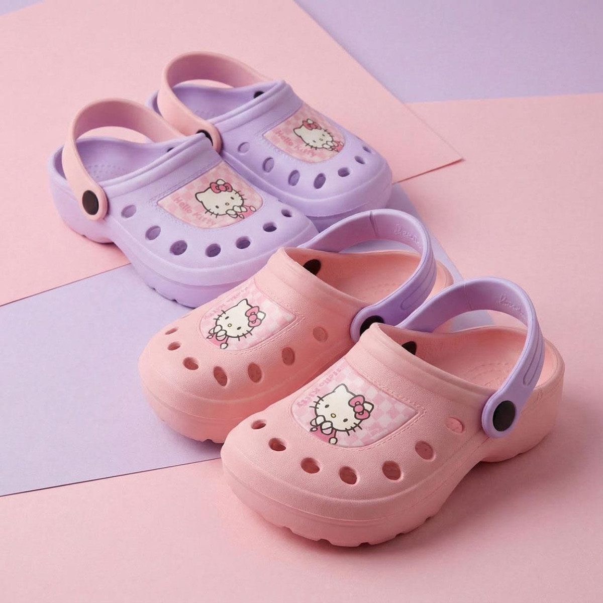 Hello Kitty Kinder Badeschuhe wassergeeignet und leicht für Urlaub und Schwimmbad Clog (Set) – Bild 5 von 5