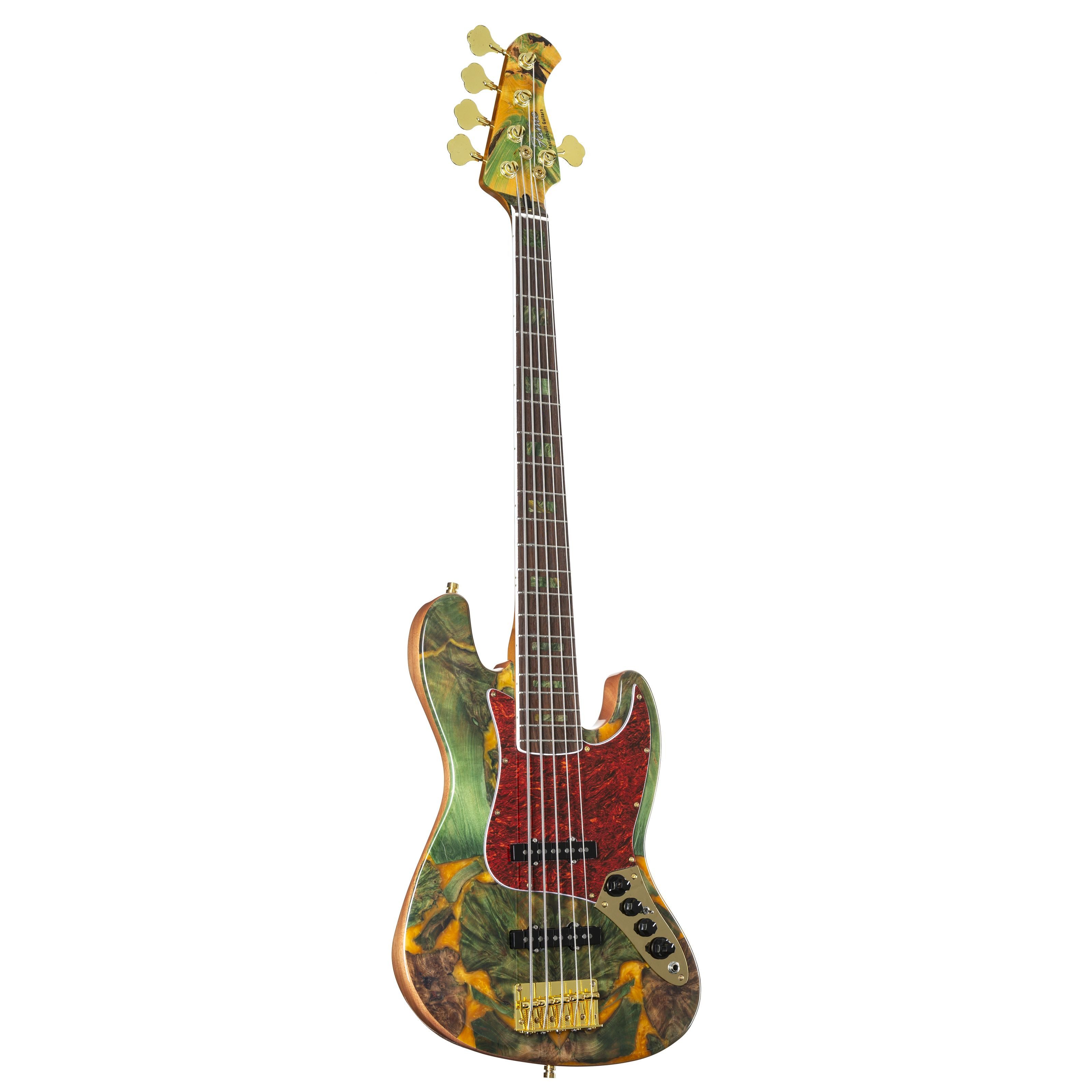 FAME E-Bass, Електричні баси, 5-Saiter Електричні баси, Custom JB 5 Special Burl Green - E-Bass