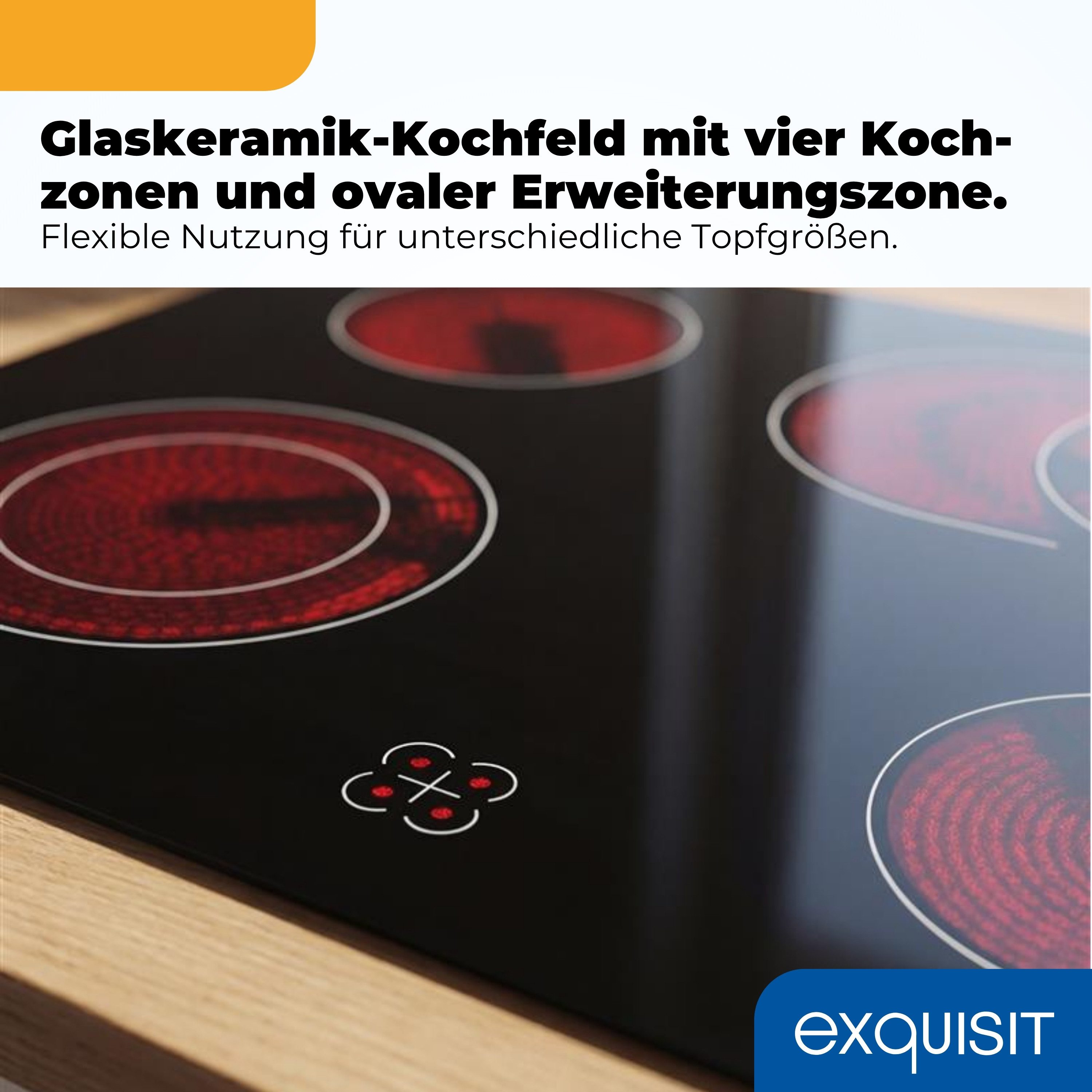 exquisit Backofen-Set EHE5285-HBZ-020, mit Teleskopauszug nachrüstbar, 75 l Garraum, 9 Funktionen, Umluft Grill Heißluft, Energieklasse A