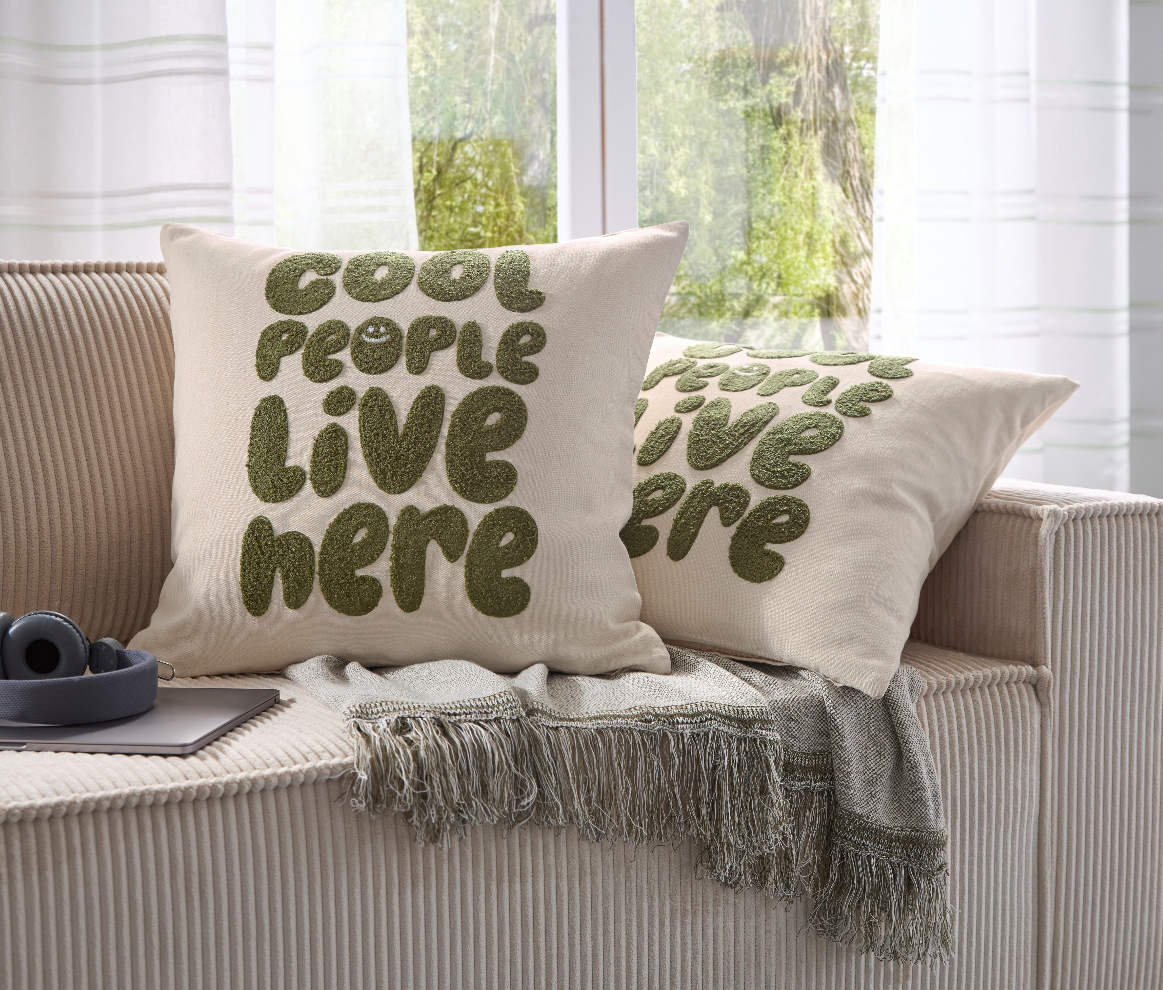 homsy by Ana Johnson Dekokissen Ploufy, 100 % Baumwolle, edle 3D Stickerei, n, ohne Füllung, 1er Pack