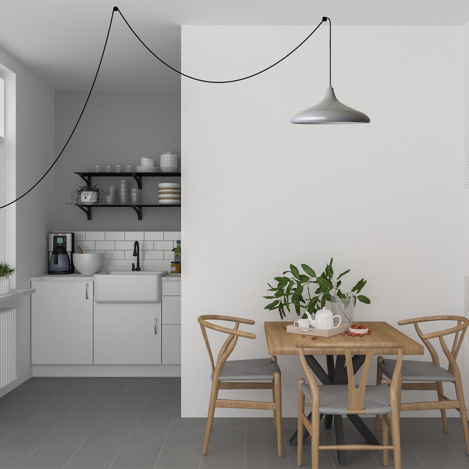 Bamyum Pendelleuchte Champion Pendelleuchte mit Stecker 35 cm, Metall mit 450 cm Kabel, ohne Leuchtmittel