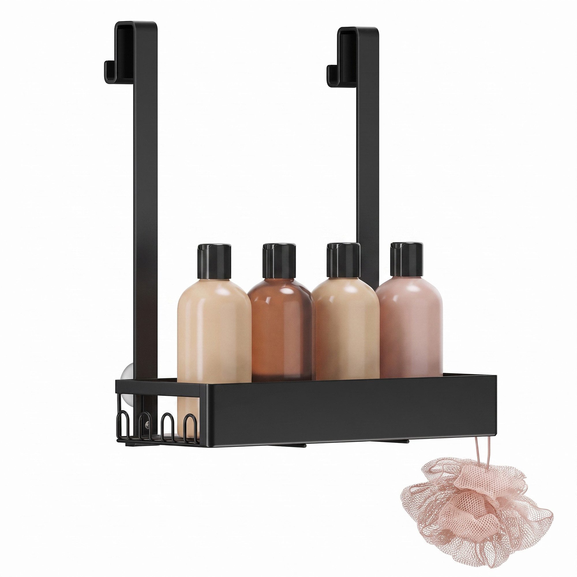 SONGMICS Duschregal 1-stufige Duschablage, 2,8 x 17 x 36 cm, für Badezimmer, für Duschtür, ohne Bohren