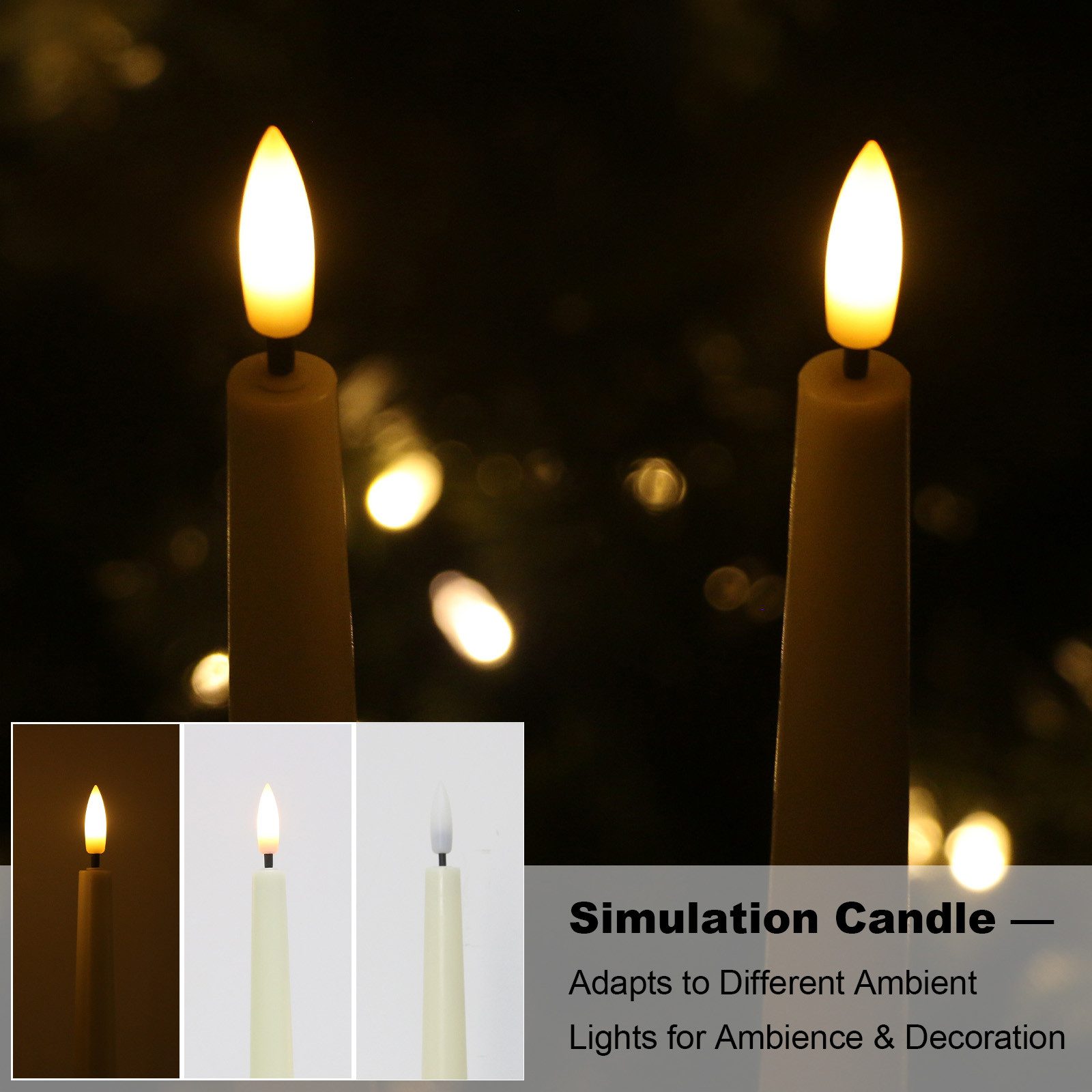 kisidus LED-Kerze LED Stabkerzen mit Fernbedienung Warmweiß (Flammenlose Tafelkerzen mit Timerfunktion, 6-tlg., 3D Docht), Tropffreie Tafelkerzen für Restaurants, Hochzeiten und Partys