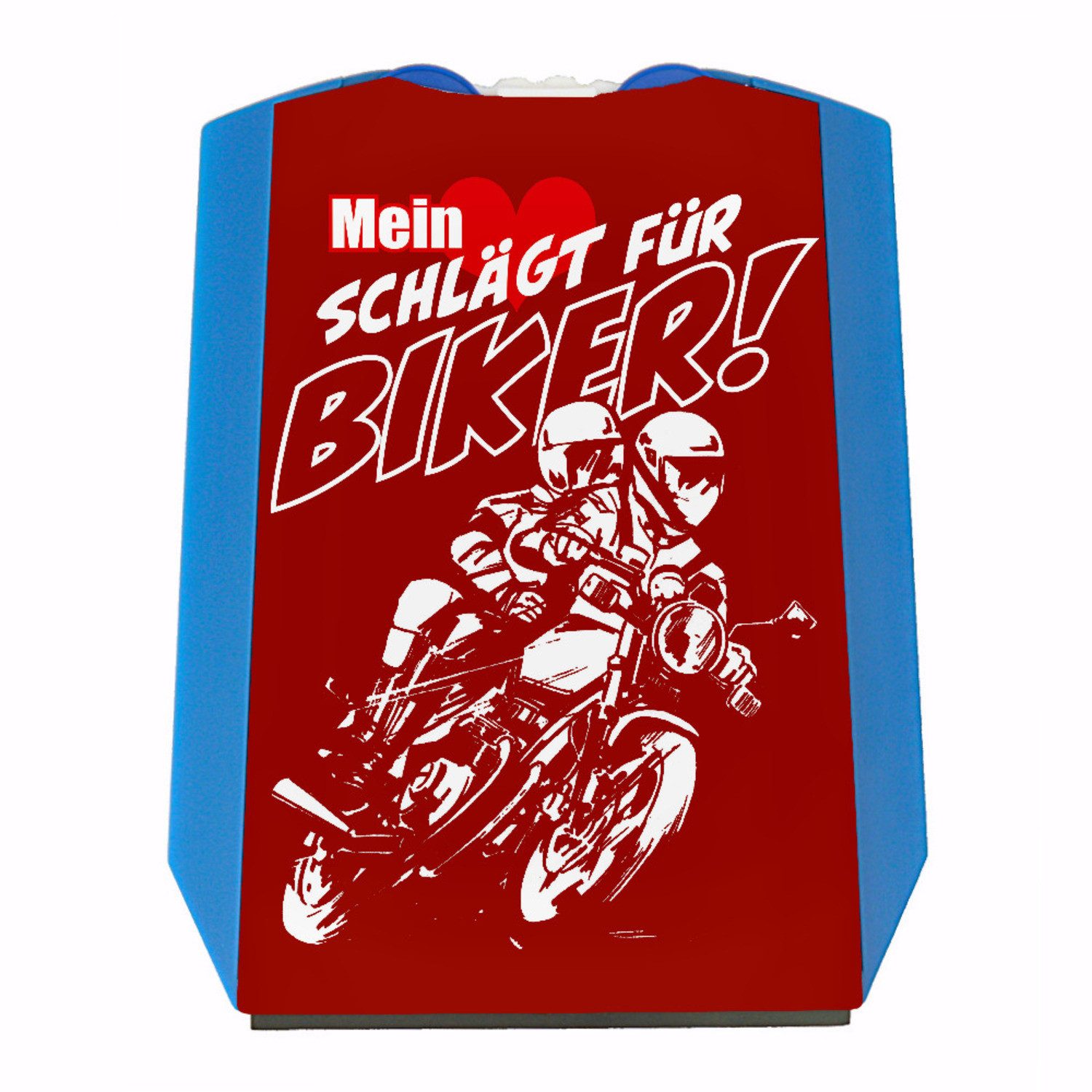 Parkscheibe Motorrad Parkscheibe mit Biker Motiv in rot mit 2 Einkaufswagenchips