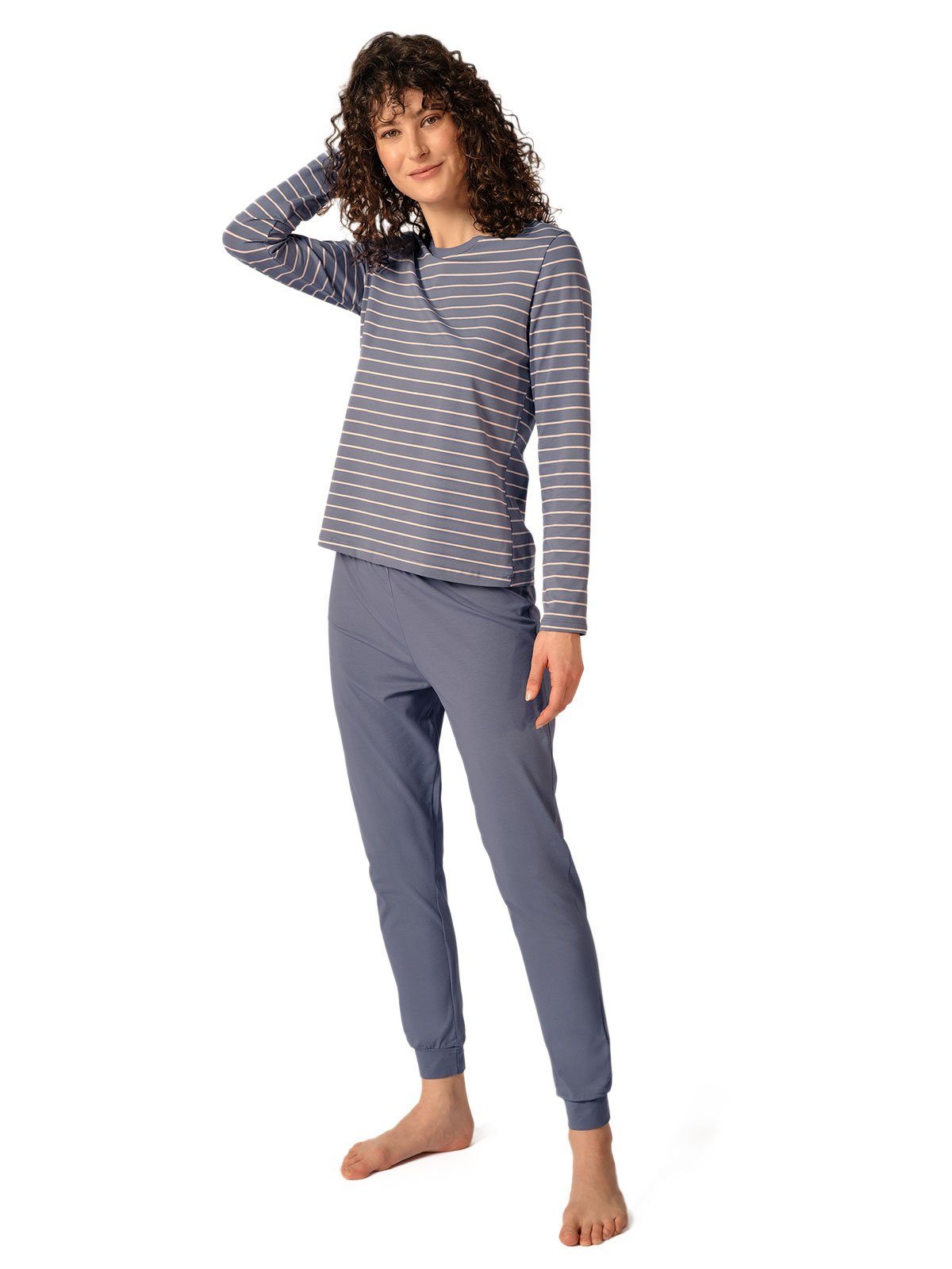 HUBER Pyjama Damen Pyjama lang hautnah Night Basic Selection (Stück, 1 tlg) -