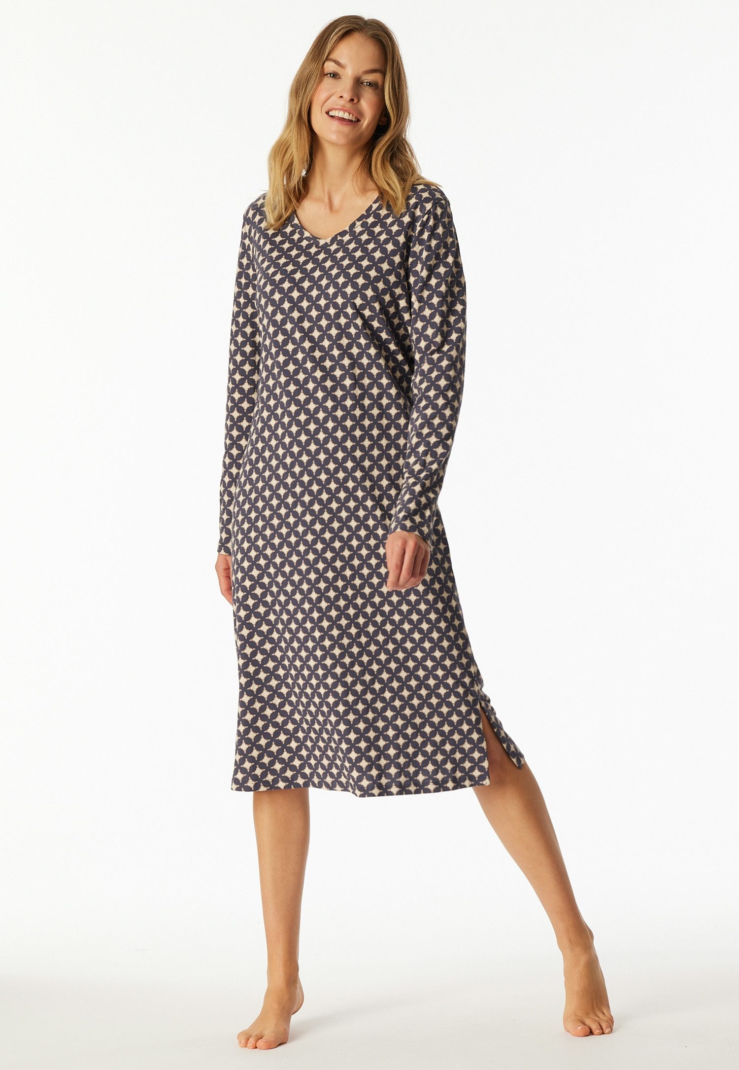 Schiesser Nachthemd Comfort Essentials Baumwolle, leichter V-Ausschnitt, la günstig online kaufen