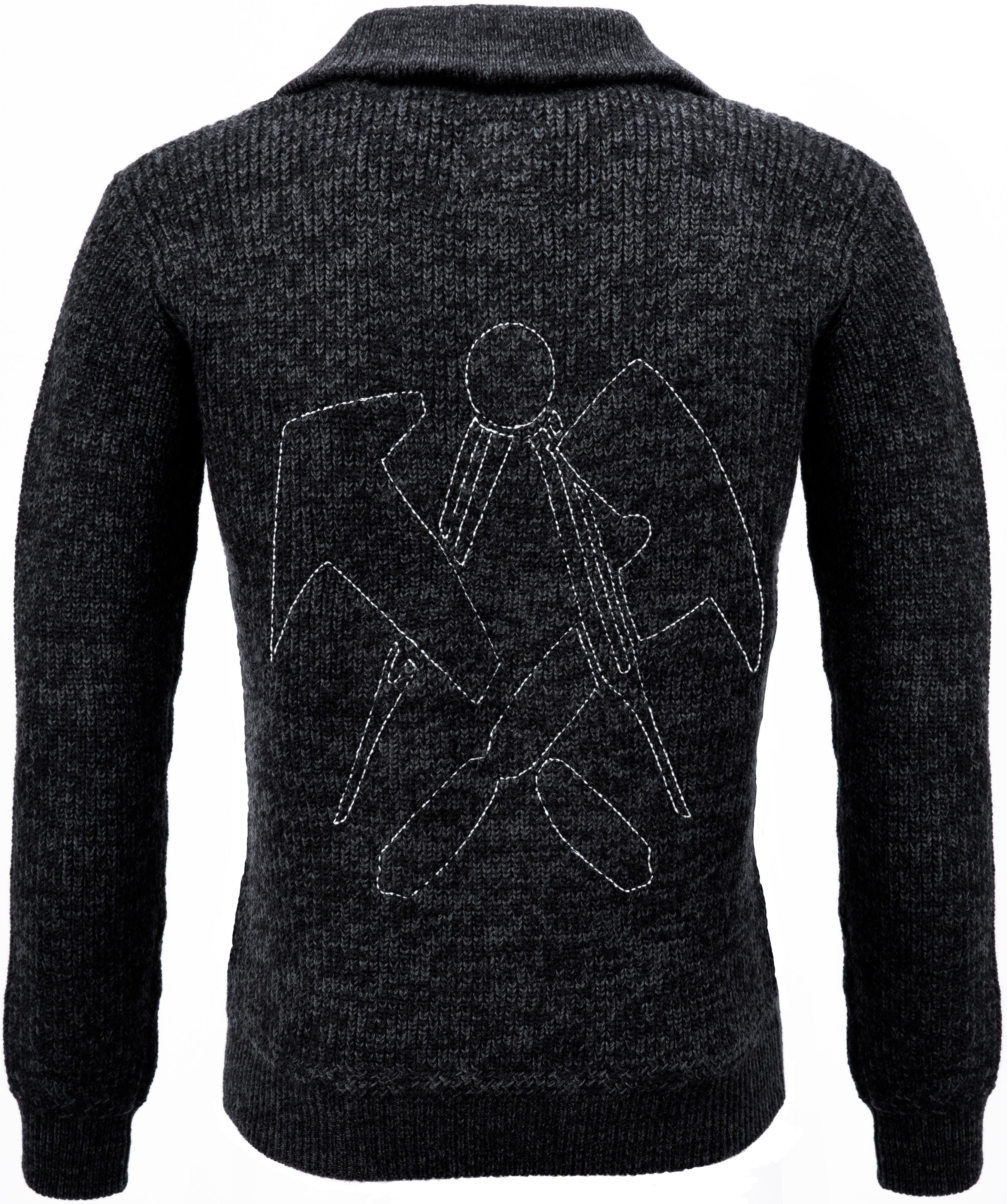 JOB Troyer Dachdecker Pullover Troyer Strickpullover schwarz warm