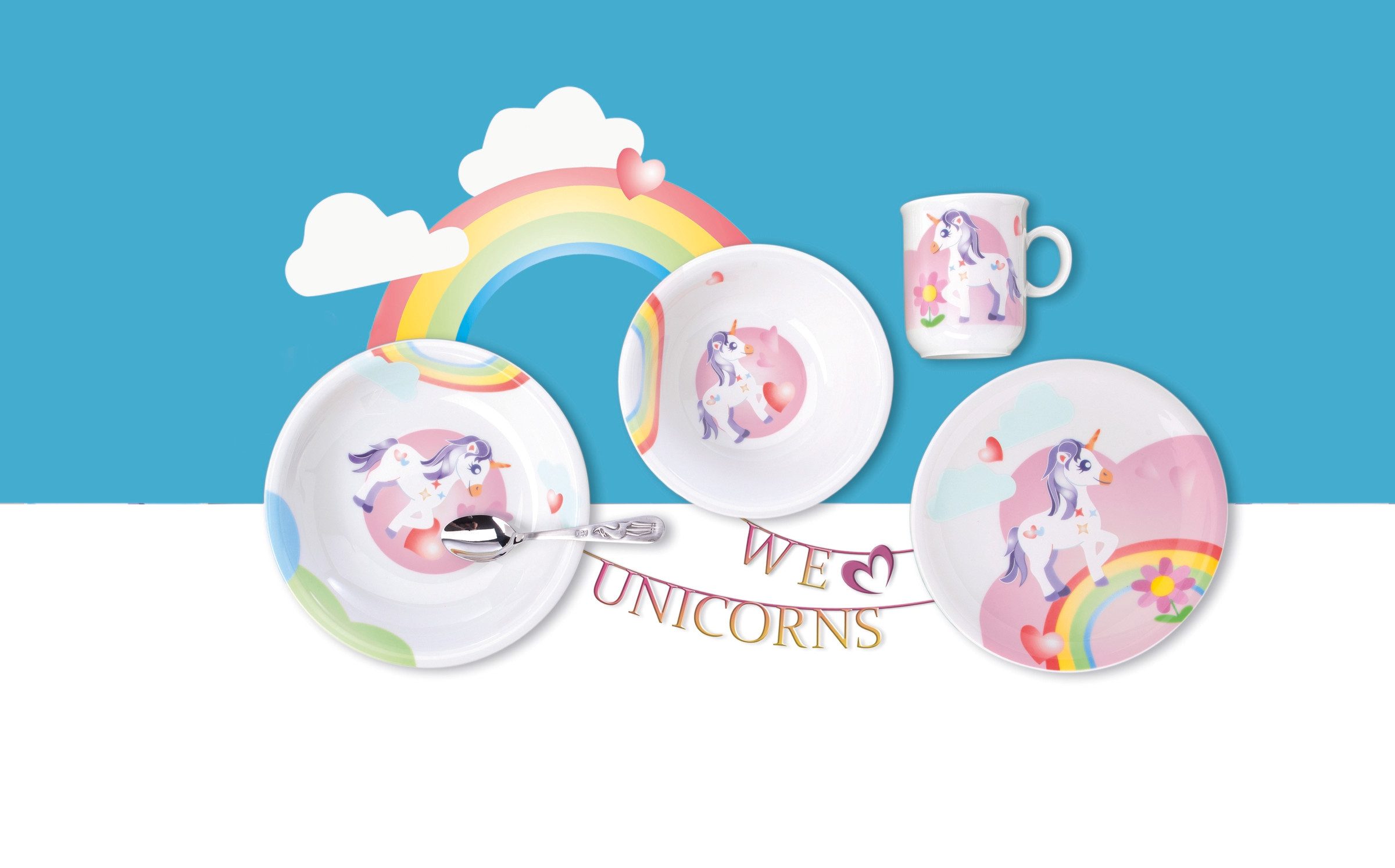 Seltmann Weiden Frühstücksteller Compact - Mein kleines Einhorn, (1 St), rund 19 cm