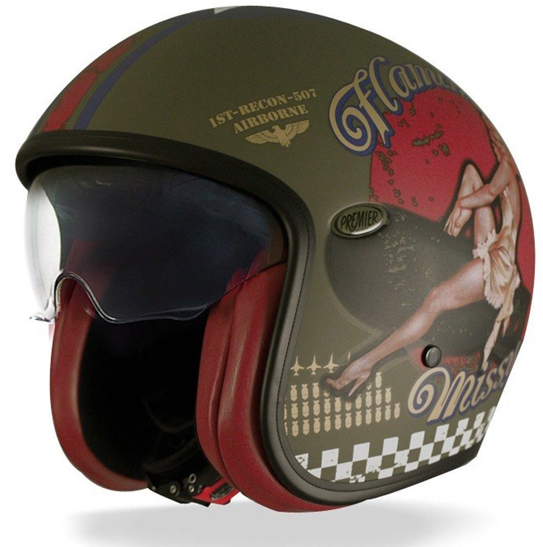 Motorradhelm Vintage Pin Up Jethelm