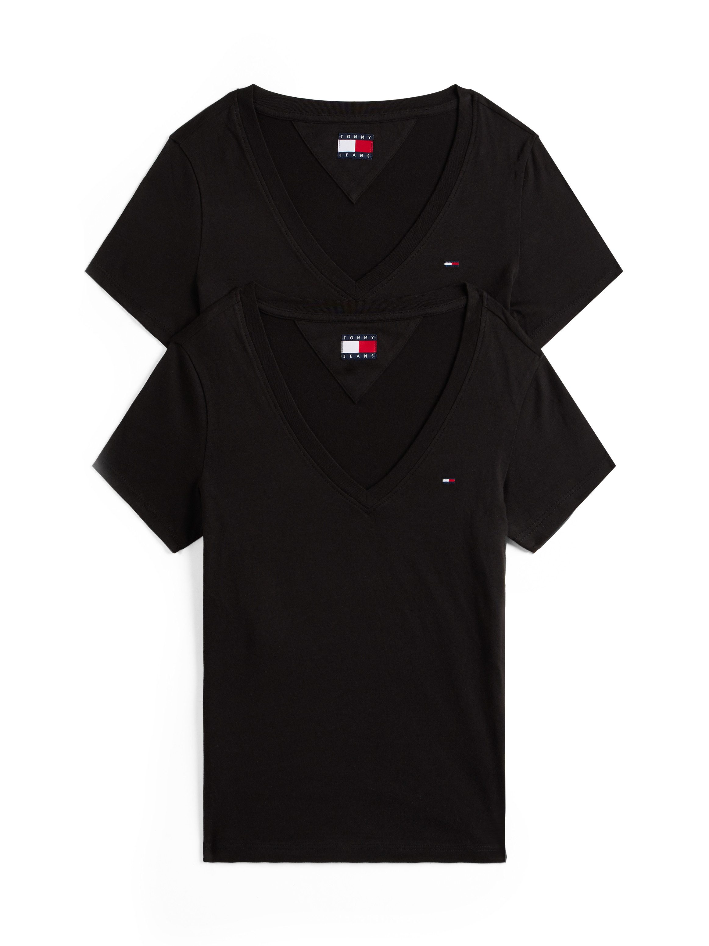 Tommy Jeans T-Shirt TJW 2PACK V-NECK TEE (Packung, 2-tlg., 2-er Pack) mit L günstig online kaufen