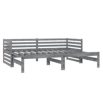 vidaXL Bett Tagesbett Ausziehbar Grau Kiefer Massivholz 2x(90x200) cm