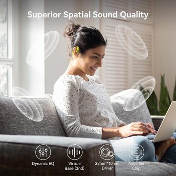 Oladance OWS Pro Open mit Multipoint-Verbindung bis zu 58 StundenWiedergabezeit In-Ear-Kopfhörer (Natürliches Tragegefühl dank des offenen Designs und bequemen Sitzes., inklusive Ladehülle, hochwertige 23 * 10mm Treiber)