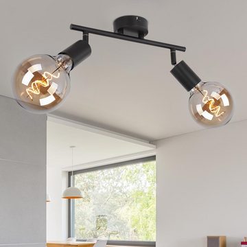 etc-shop LED Deckenleuchte, Leuchtmittel nicht inklusive, Decken Leuchte Spot Strahler Leiste verstellbar Lampe schwarz