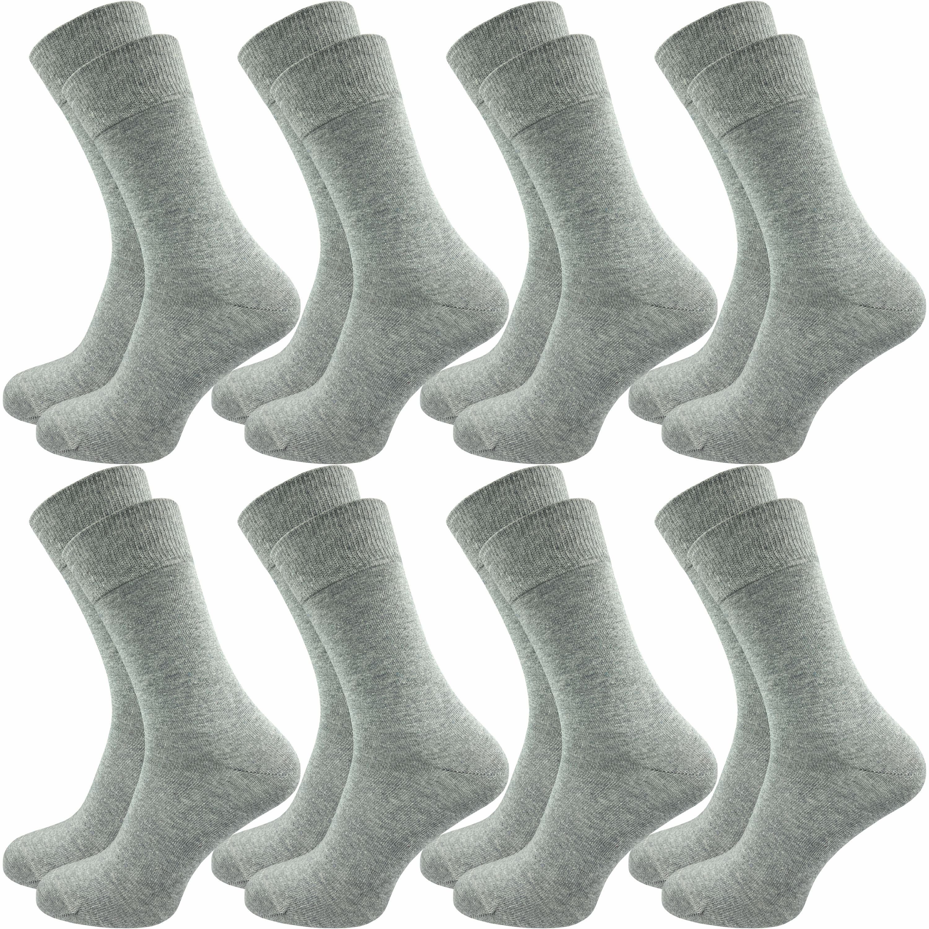 GAWILO Socken Komfortbund Ohne - Paar) für mit aus (8 & in - Naht - schwarz, Baumwolle mit Herren drückende grau, blau, Zehenspitze weiß handgekettelter natur 100