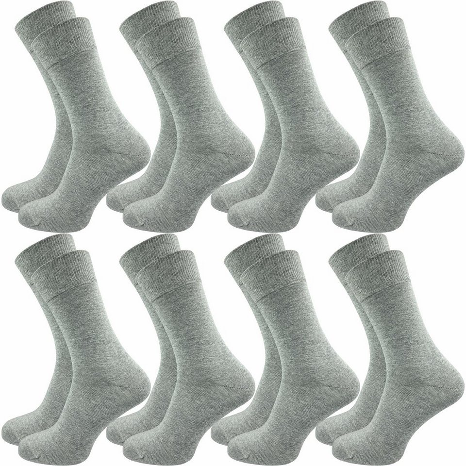mit natur & grau, mit (8 Ohne drückende 100% blau, Socken Zehenspitze Baumwolle Komfortbund Herren - - Naht aus handgekettelter GAWILO für schwarz, - weiß in Paar)