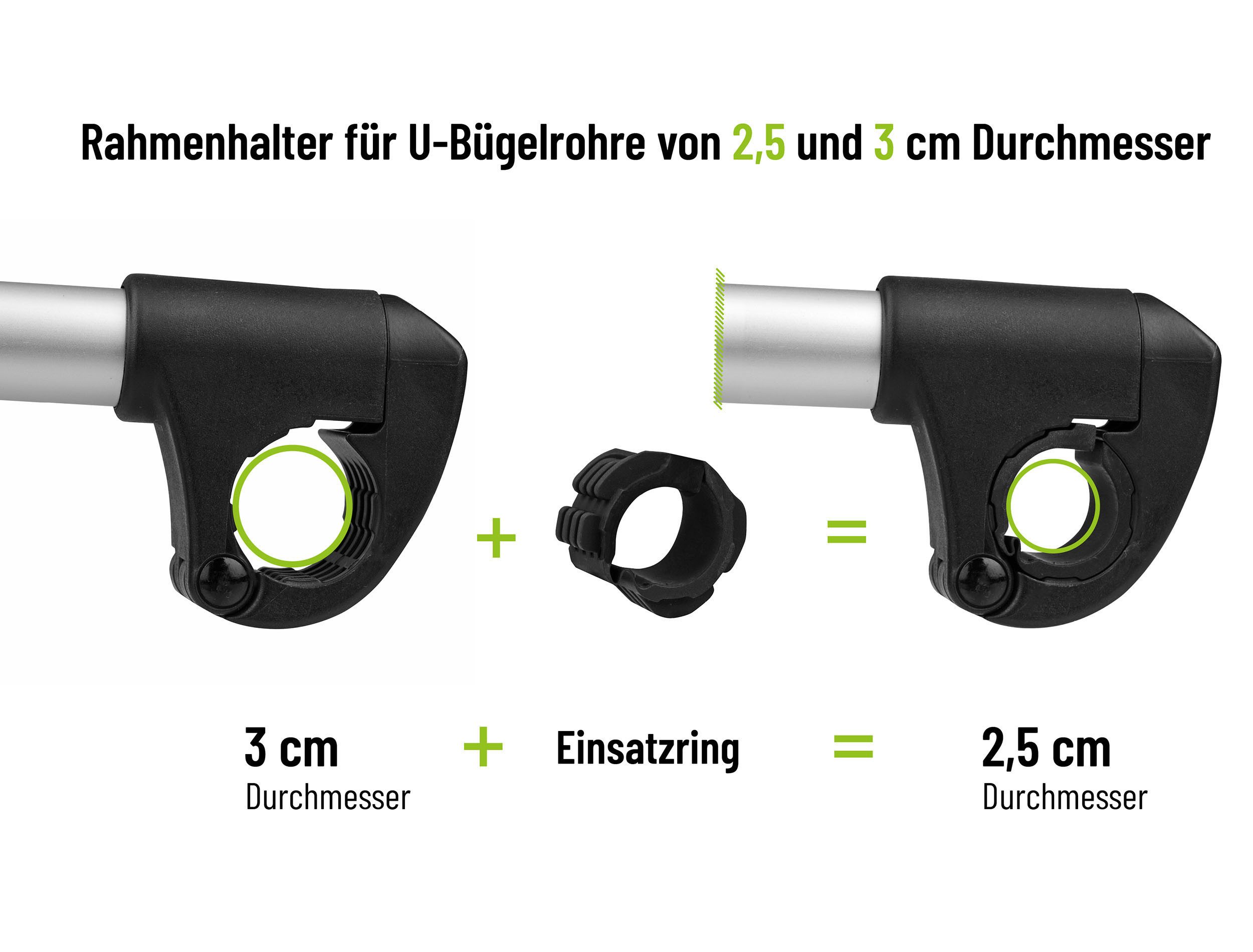 EUFAB Fahrradträger-Rahmenhalter Strap-Rahmenhalter lang Ø 25+30mm, (Packung, 2-St) – Bild 4 von 5
