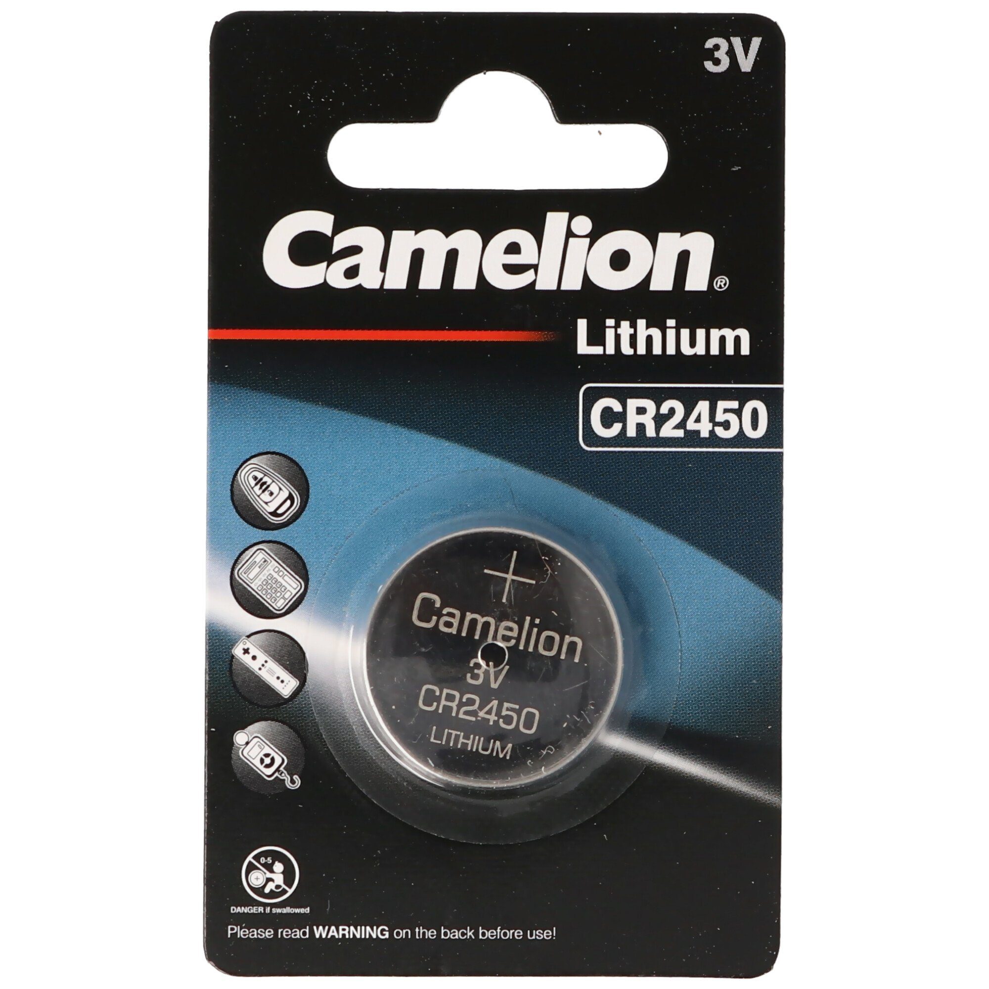 Camelion CR2450 Lithium Batterie IEC CR2450 Knopfzelle Lithium Batterie Batterie, (3,0 V)