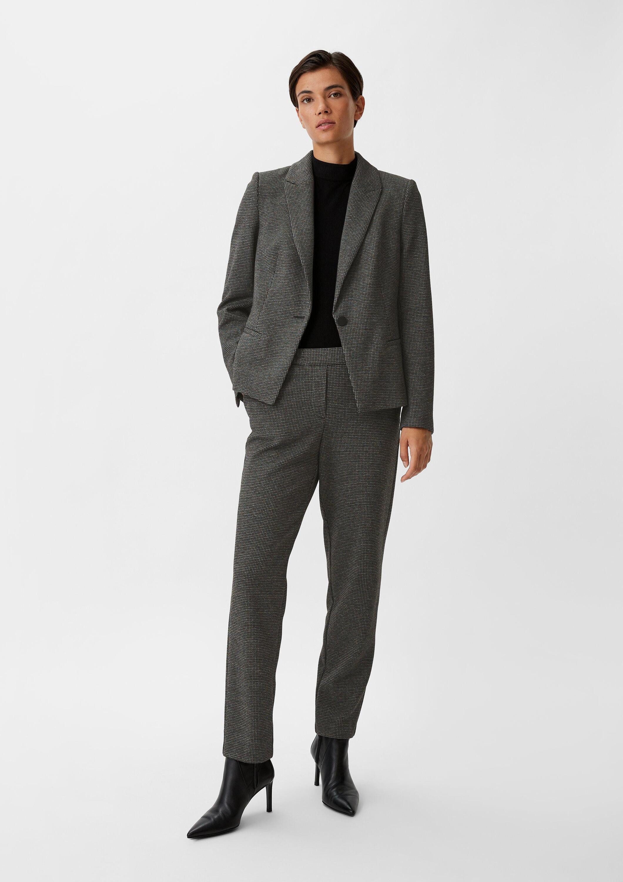 comma Jackenblazer Indoor-Blazer Blazer mit Pepita-Muster