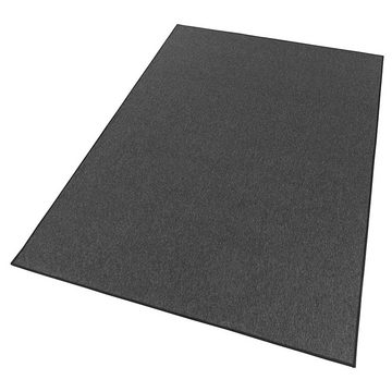 Teppich Feinschlingen Teppich Casual Anthrazit Uni Meliert, BT Carpet, rechteckig, Höhe: 4 mm
