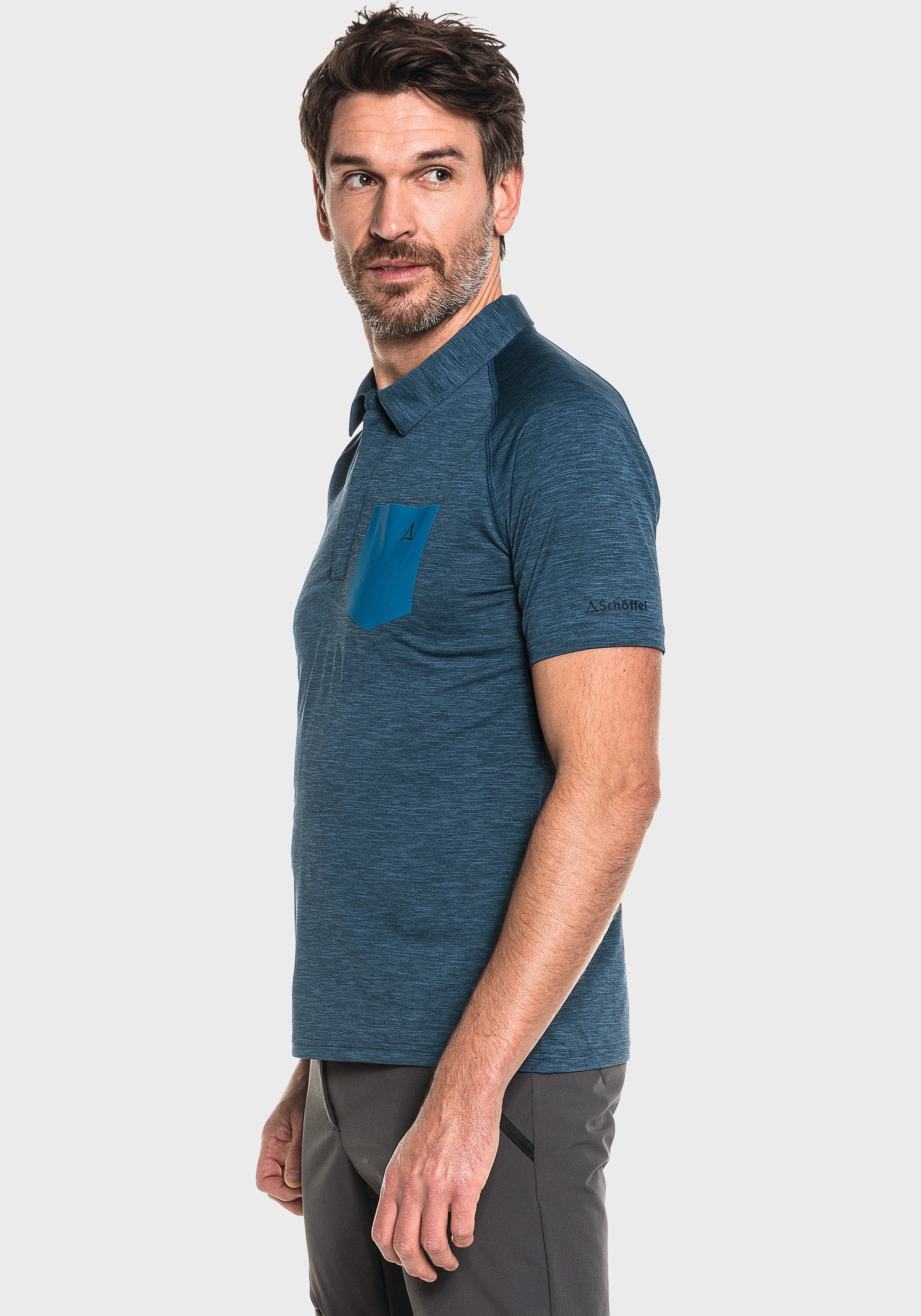 Schöffel Hocheck Poloshirt Shirt Polo M blau