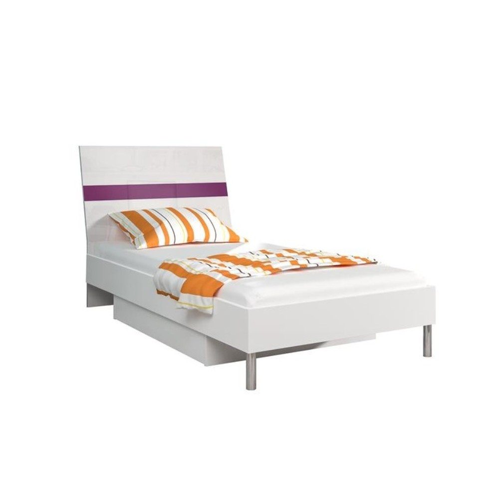 Xlmoebel Kinderbett Einzelbett in Lila Holzoptik mit Hochglanz-Finish für Mädchen (Bett, 1-tlg., Bett), Hergestellt in Europa