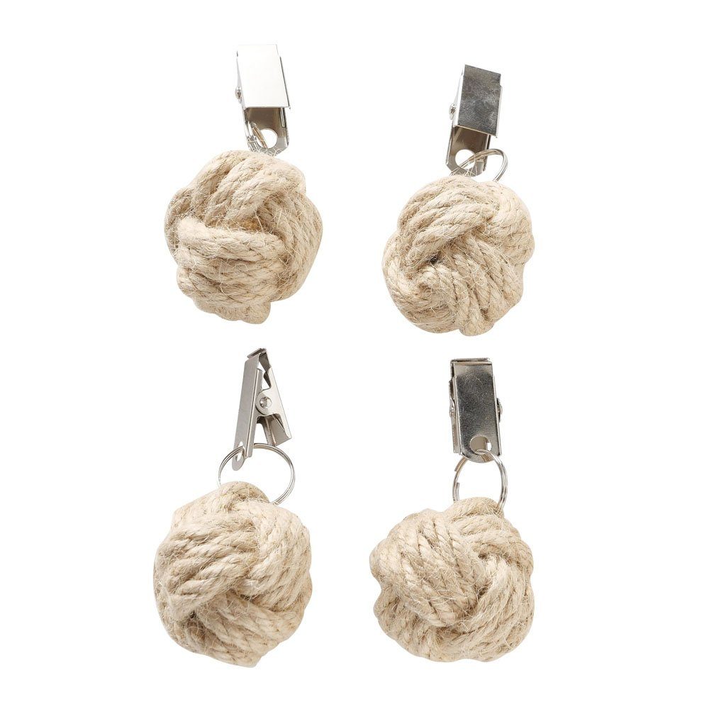 BOLTZE Vorratsglas Tischdeckengewichte TAMPEN aus Jute Tischdeckenbeschwerer maritim 4tlg. - BRAUN