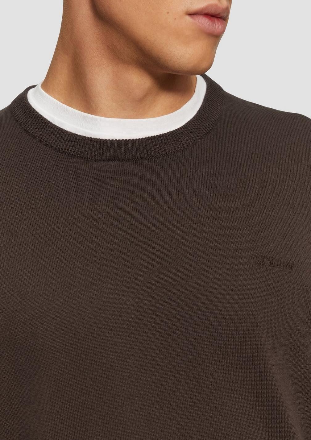 s.Oliver Strickpullover Strickpullover mit Logo-Stickerei Logo günstig online kaufen