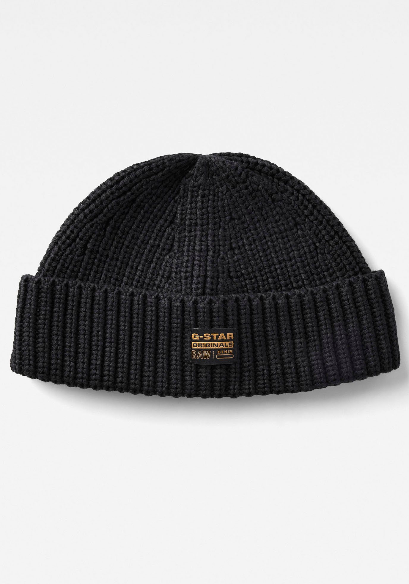 G-Star RAW Strickmütze Originals Fisherman Beanie mit Label