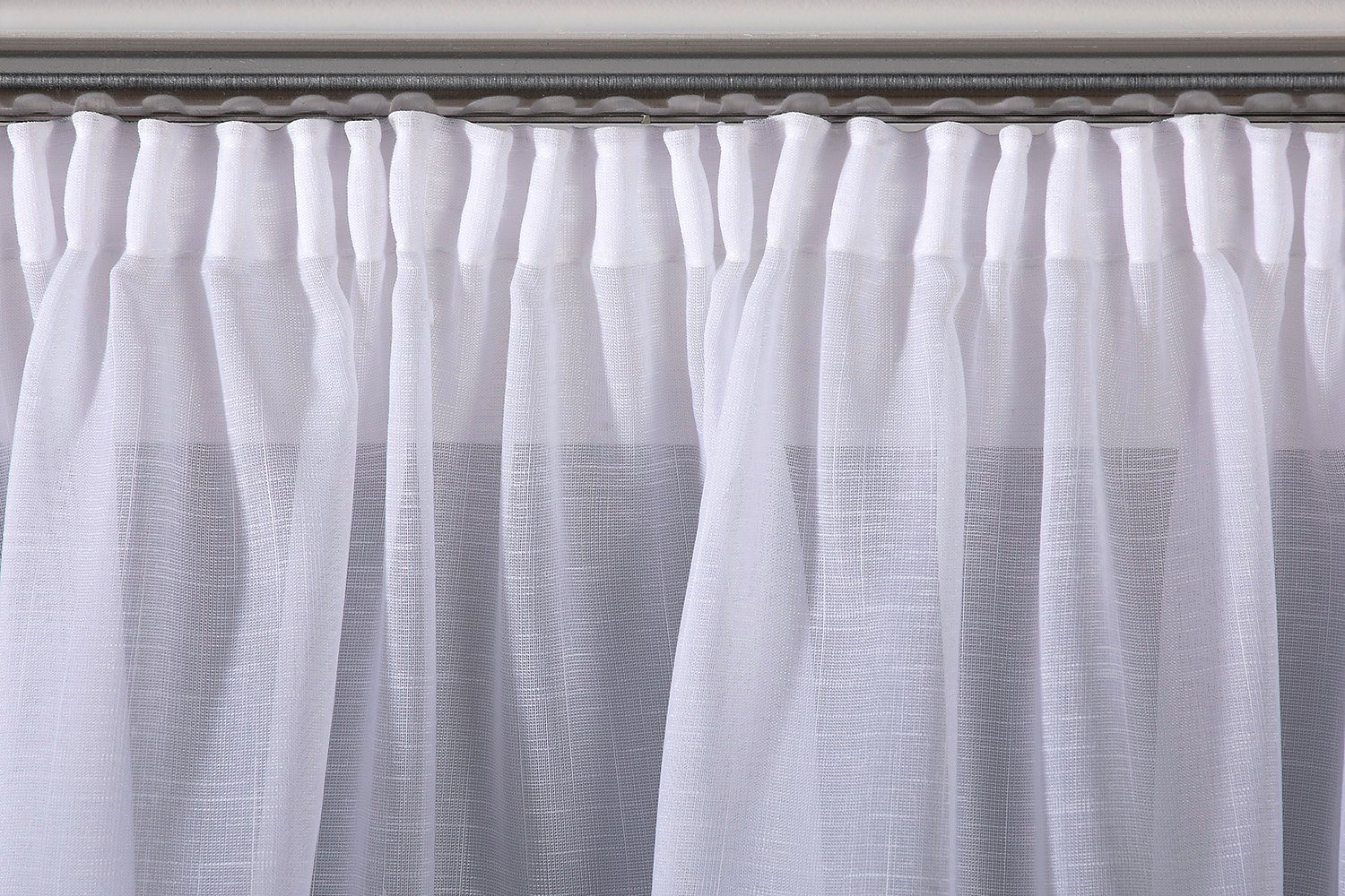 DecoHome24 Gardine Voile mit Effekt Weiß (1 St), Kräuselband, halbtranspare günstig online kaufen