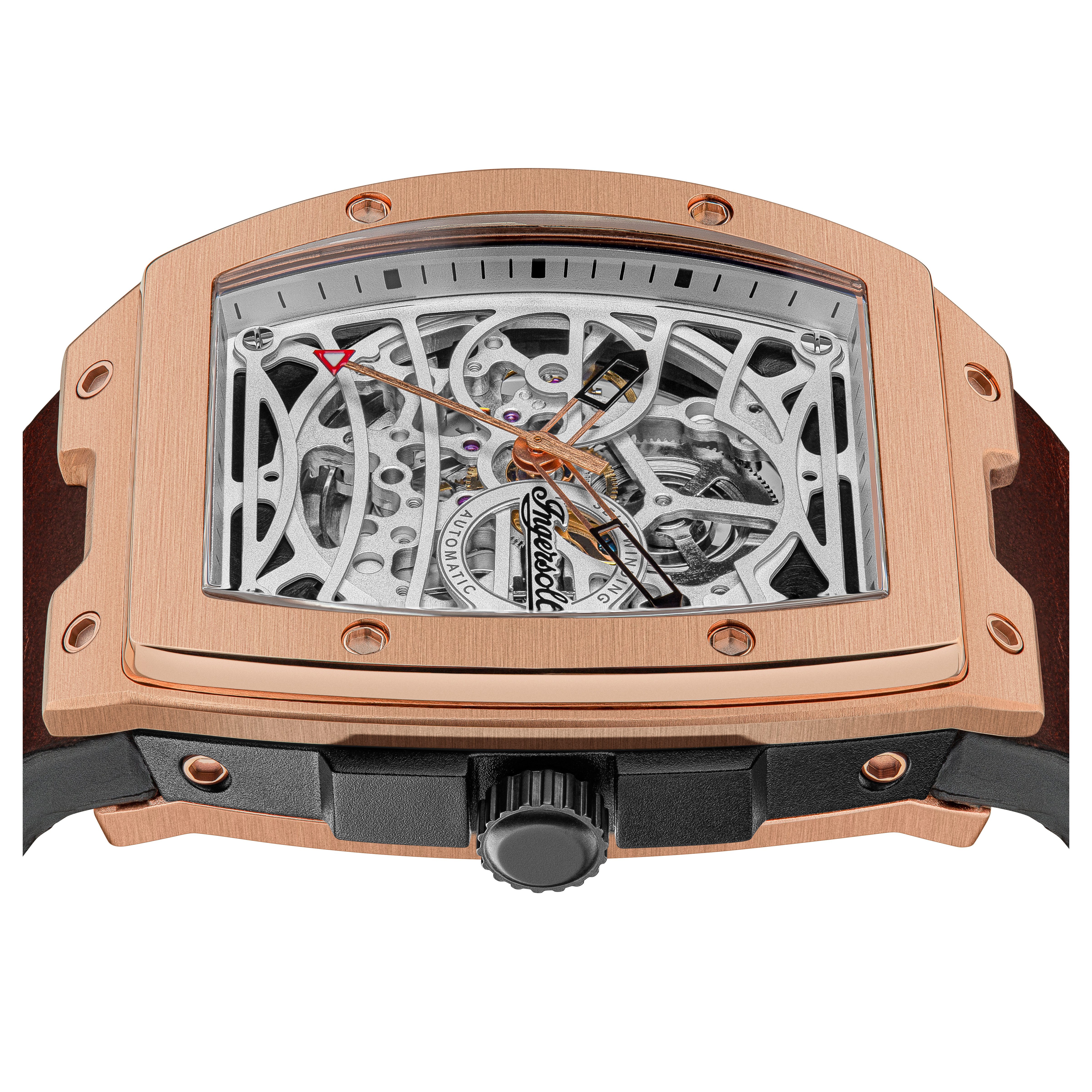Ingersoll Automatikuhr The Challenger I12303, Armbanduhr, Herrenuhr, Mechanische Uhr, Lederarmband, analog