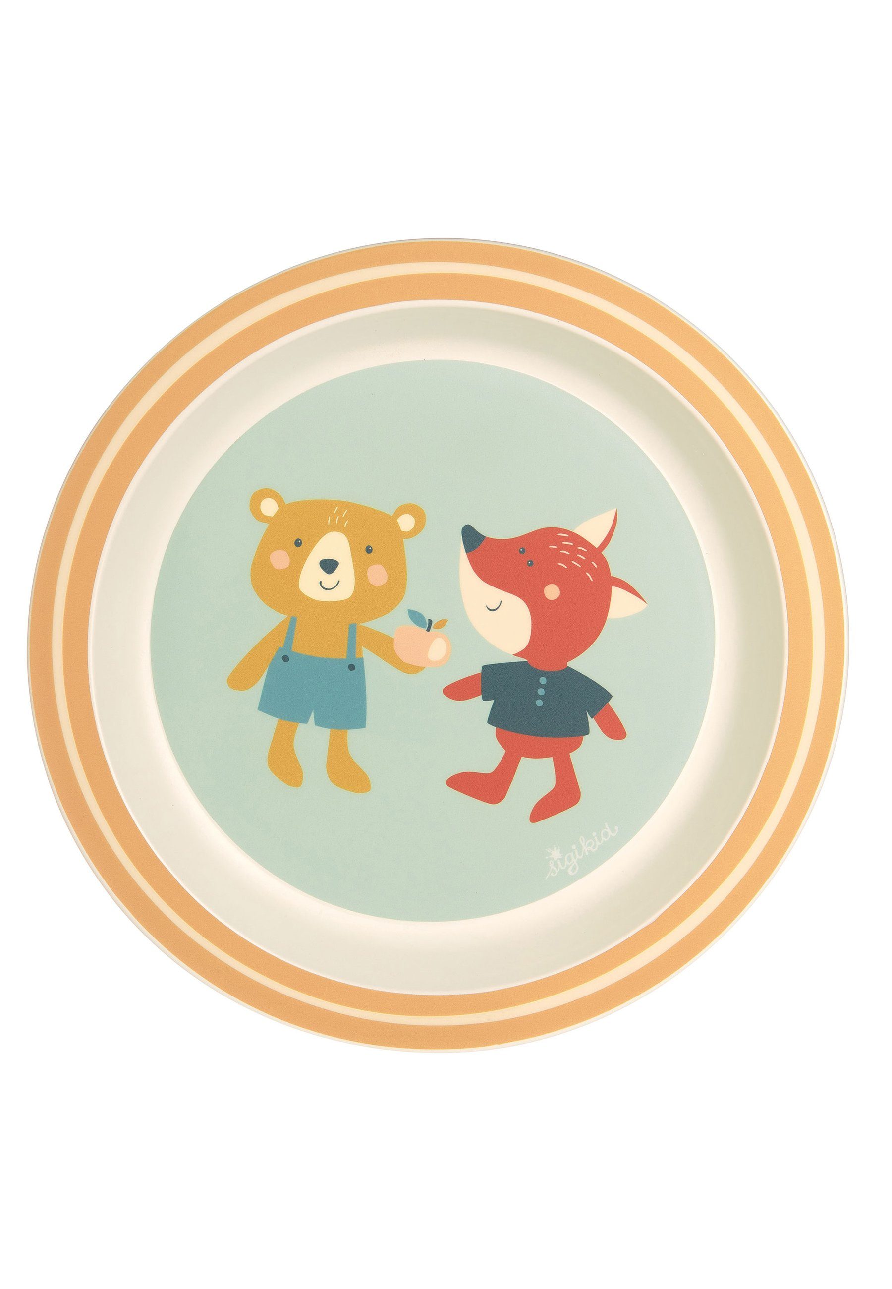Sigikid Teller Kindergeschirr Teller Fuchs & Bär rPET "4 Freunde", (1 St)