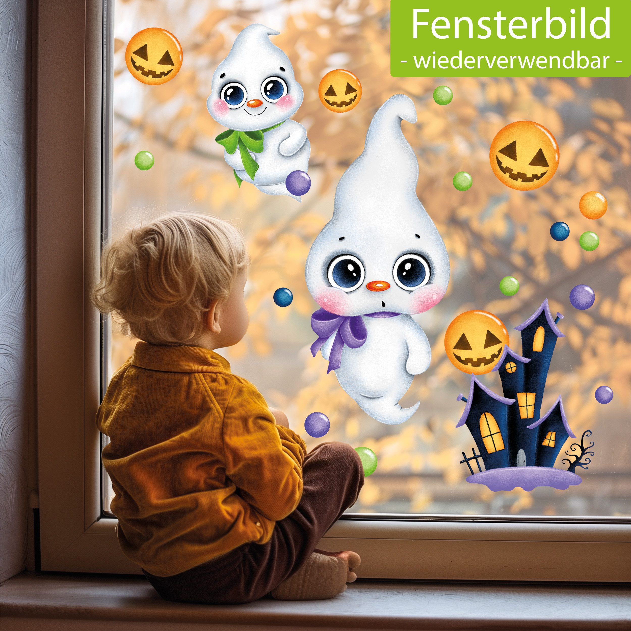 Sunnywall Fensterbild Fensterbild wiederverwendbare Fensterbilder Halloween günstig online kaufen