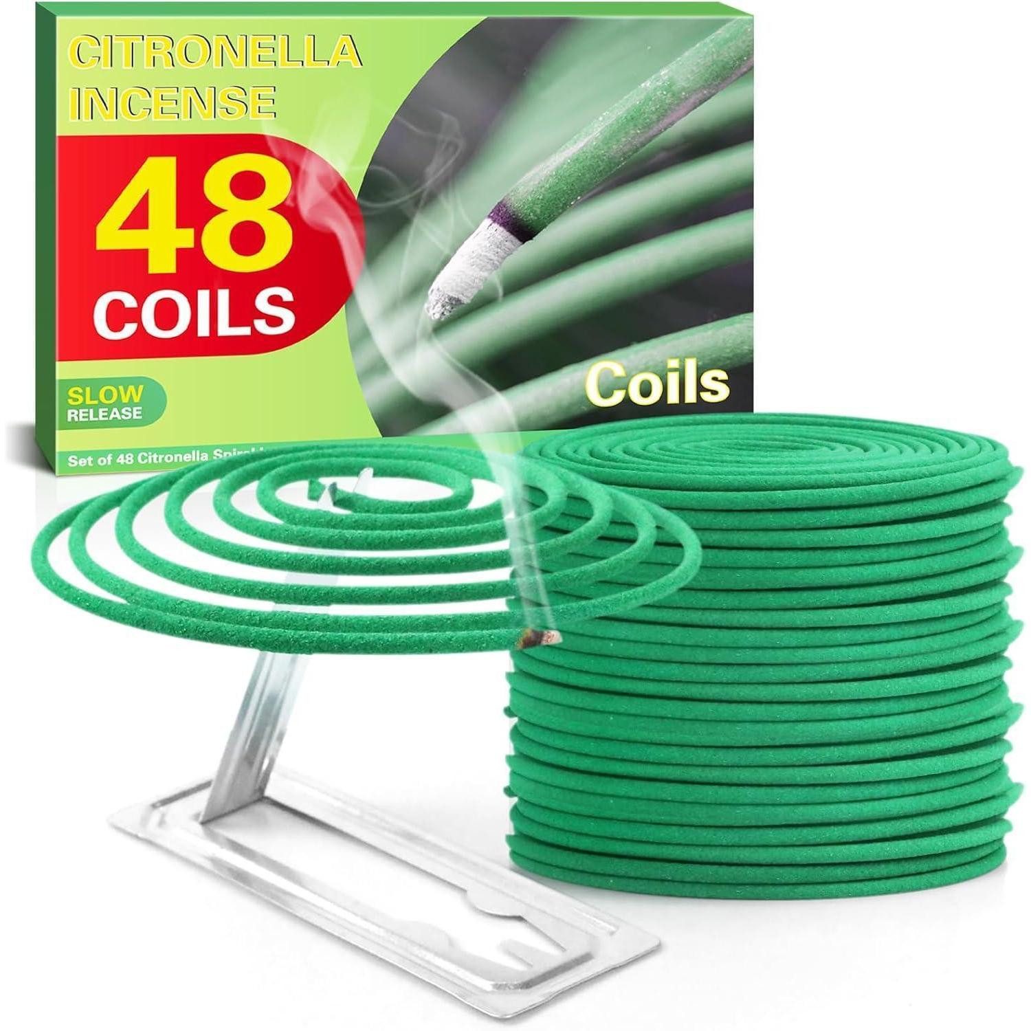 Räucherschale Räucherspirale Citronella 48 Halter 4Std Garten Grün-48 Incense Coils