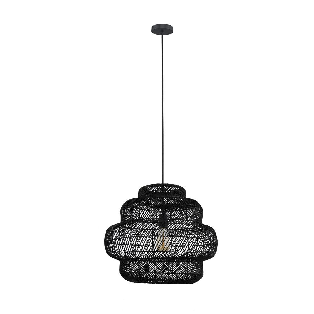 HOME DELUXE Hängeleuchte aus Rattan - SIA, gewebte Rattan-Pendelleuchte, Korbgeflecht