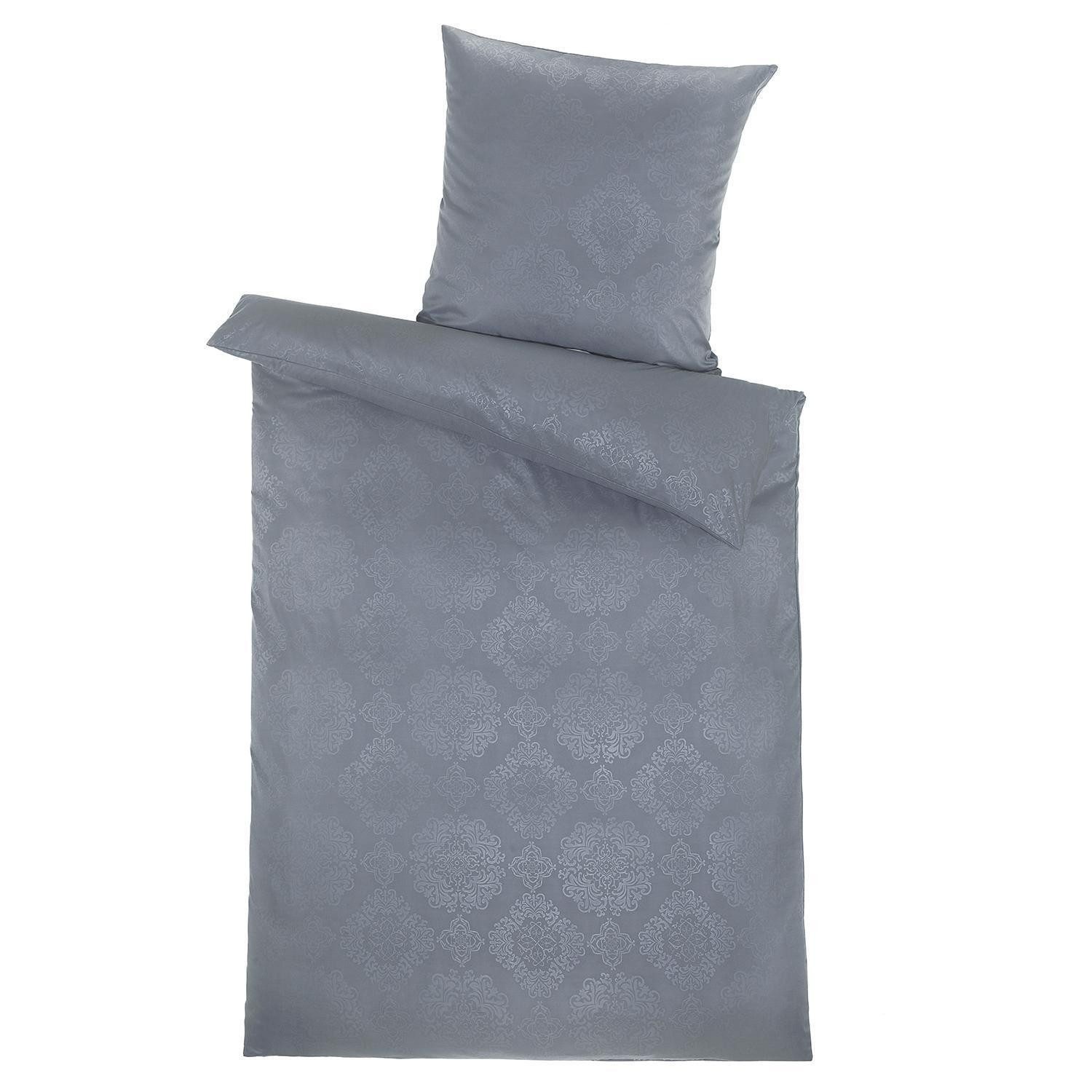 Holiday Heimtex Bettwäsche ORNAMENT, Grau, 155 x 220 cm, Prägedruck, Mikrofaser
