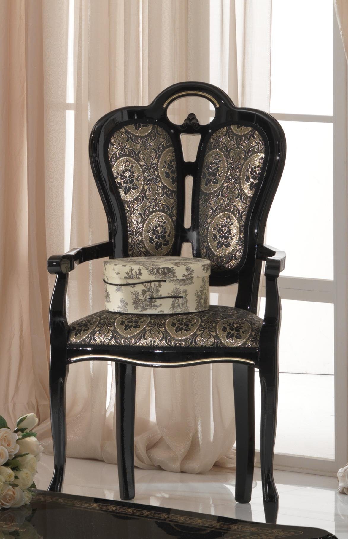 JVmoebel Stuhl, Designer Königliche Sessel Möbel Stuhl Textil Esszimmerstuhl Holz Italien Stühle
