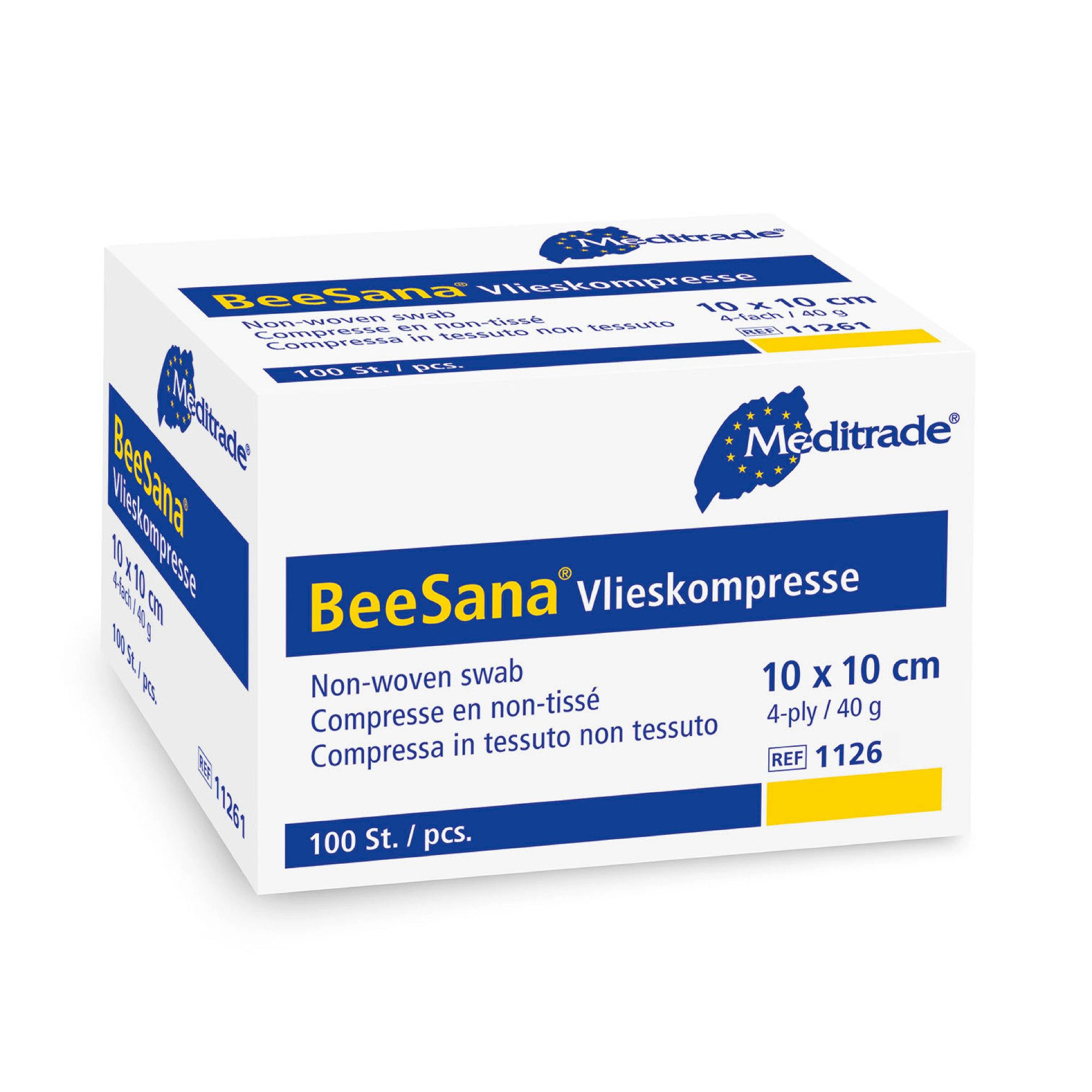 MediTrade Bandage Meditrade BeeSana® - Vlieskompresse, unsteril 40g, 100 Stück